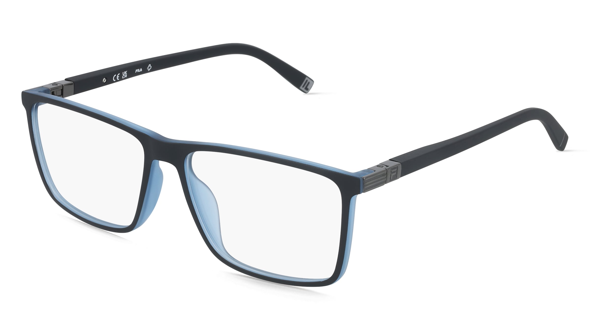 Fila VFID14 Herren-Brille inkl. Gläser Vollrand Quadratisch Kunststoff-Gestell 56/15/145, Blau