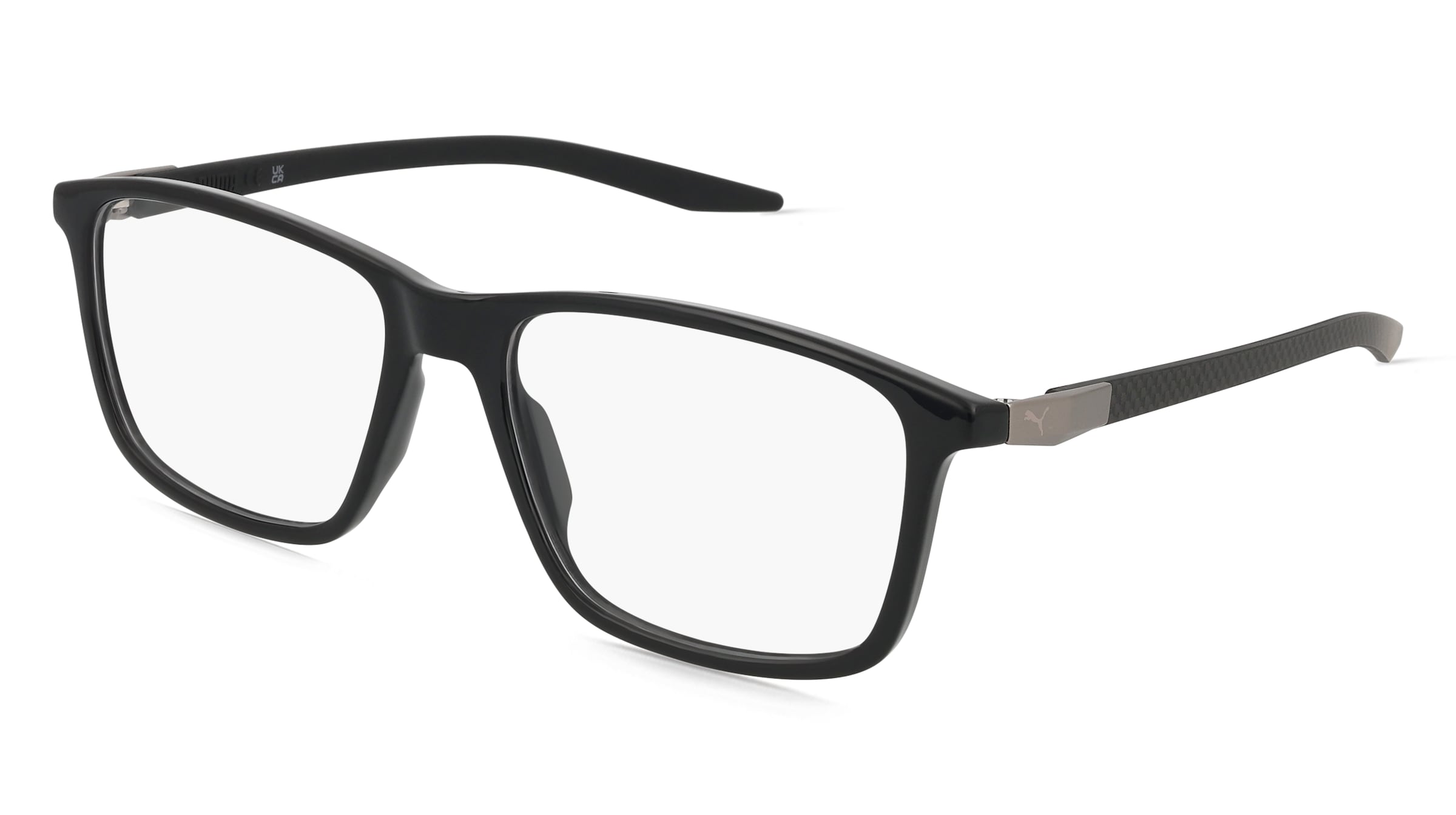 Puma PU0419O Unisex-Brille inkl. Gläser Vollrand Quadratisch Acetat-Gestell 55/17/140, Schwarz