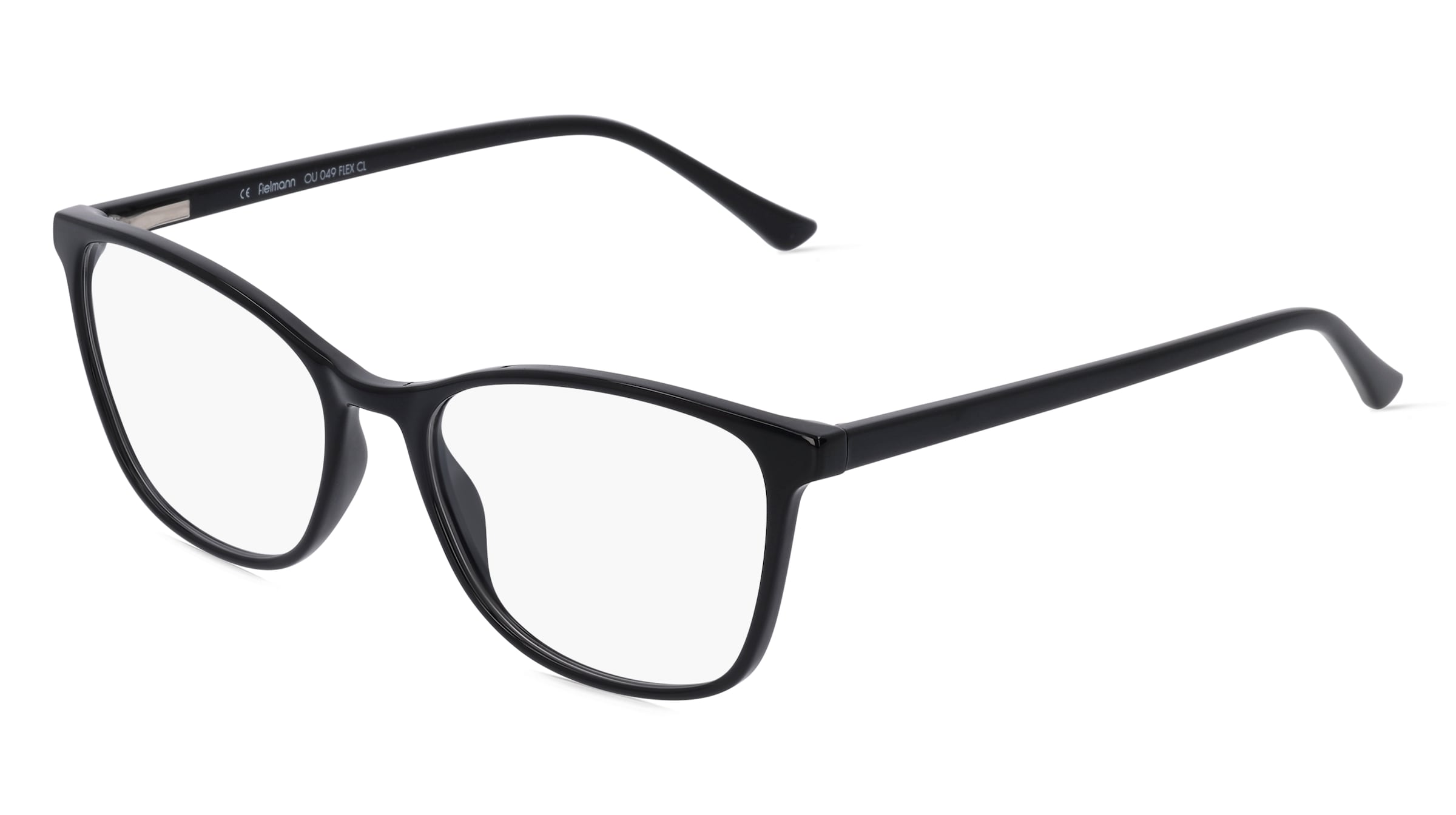Fielmann OU 049 FLEX CL Damen-Brille inkl. Gläser Vollrand Quadratisch Acetat-Gestell 57/18/150, Schwarz