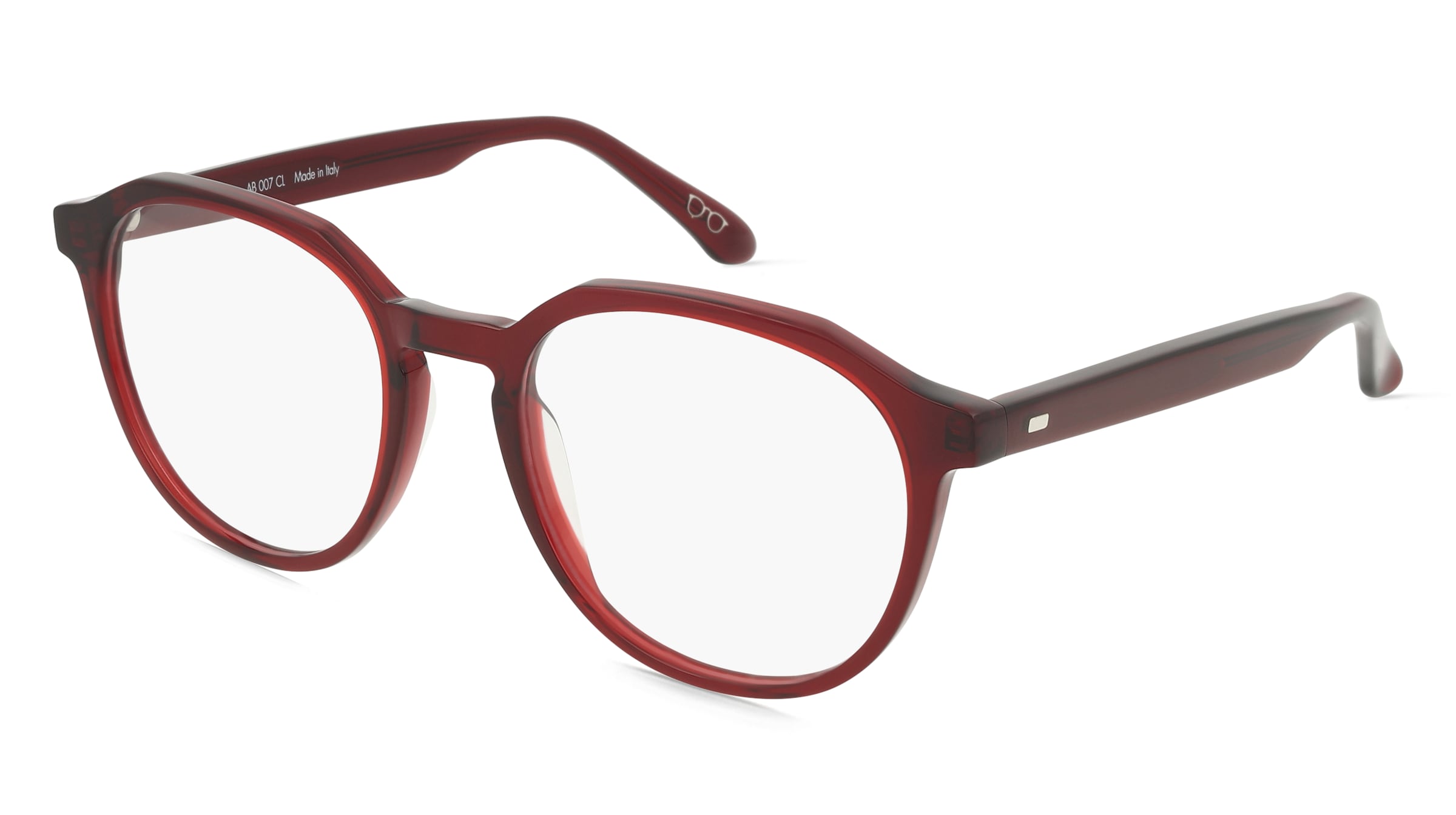 Fielmann AB 007 CL Unisex-Brille inkl. Gläser Vollrand Panto Acetat-Gestell 50mm/19mm/140mm, rot