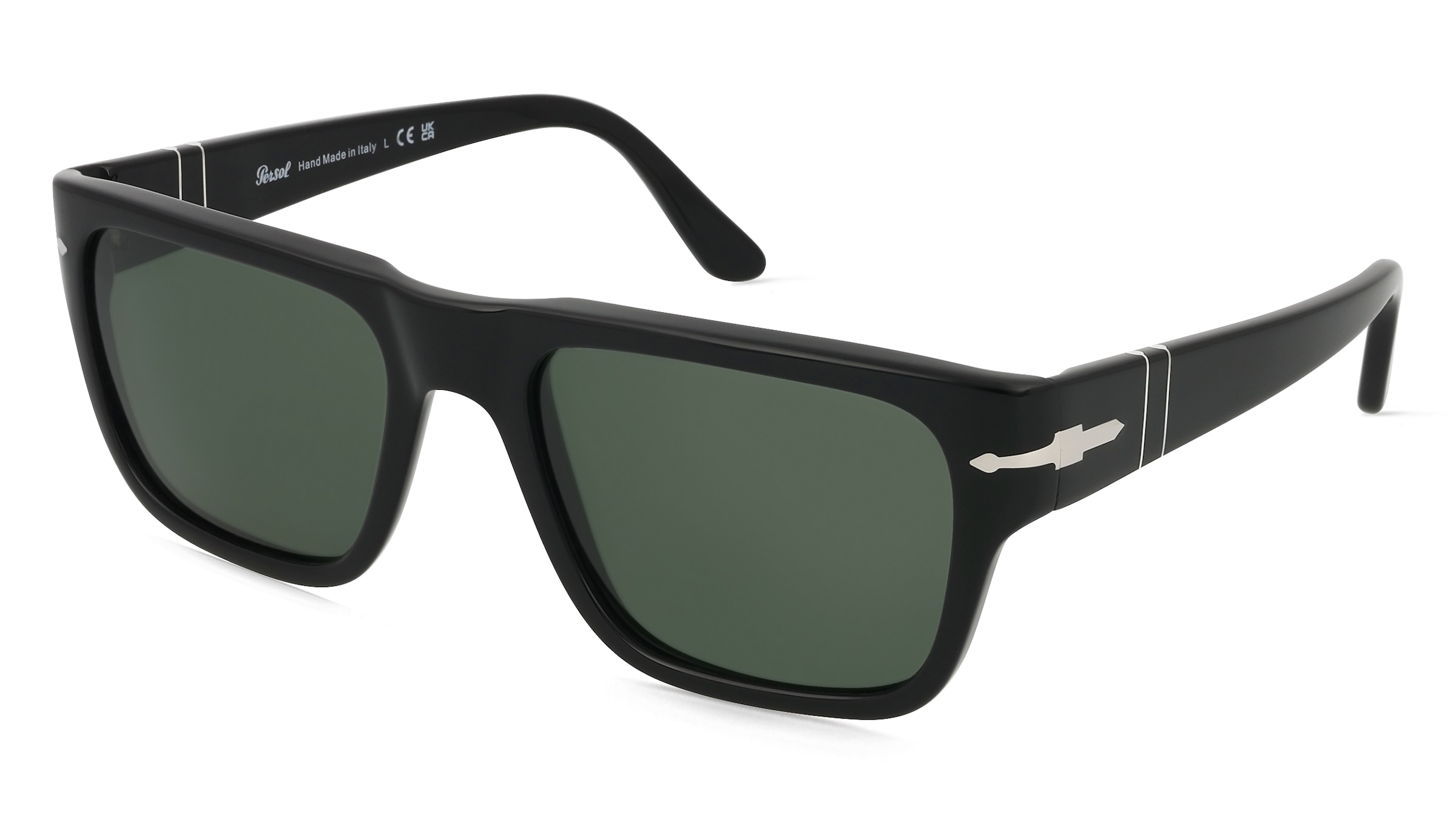 Persol 0PO3348S Unisex-Sonnenbrille Vollrand Quadratisch Acetat-Gestell, Schwarz