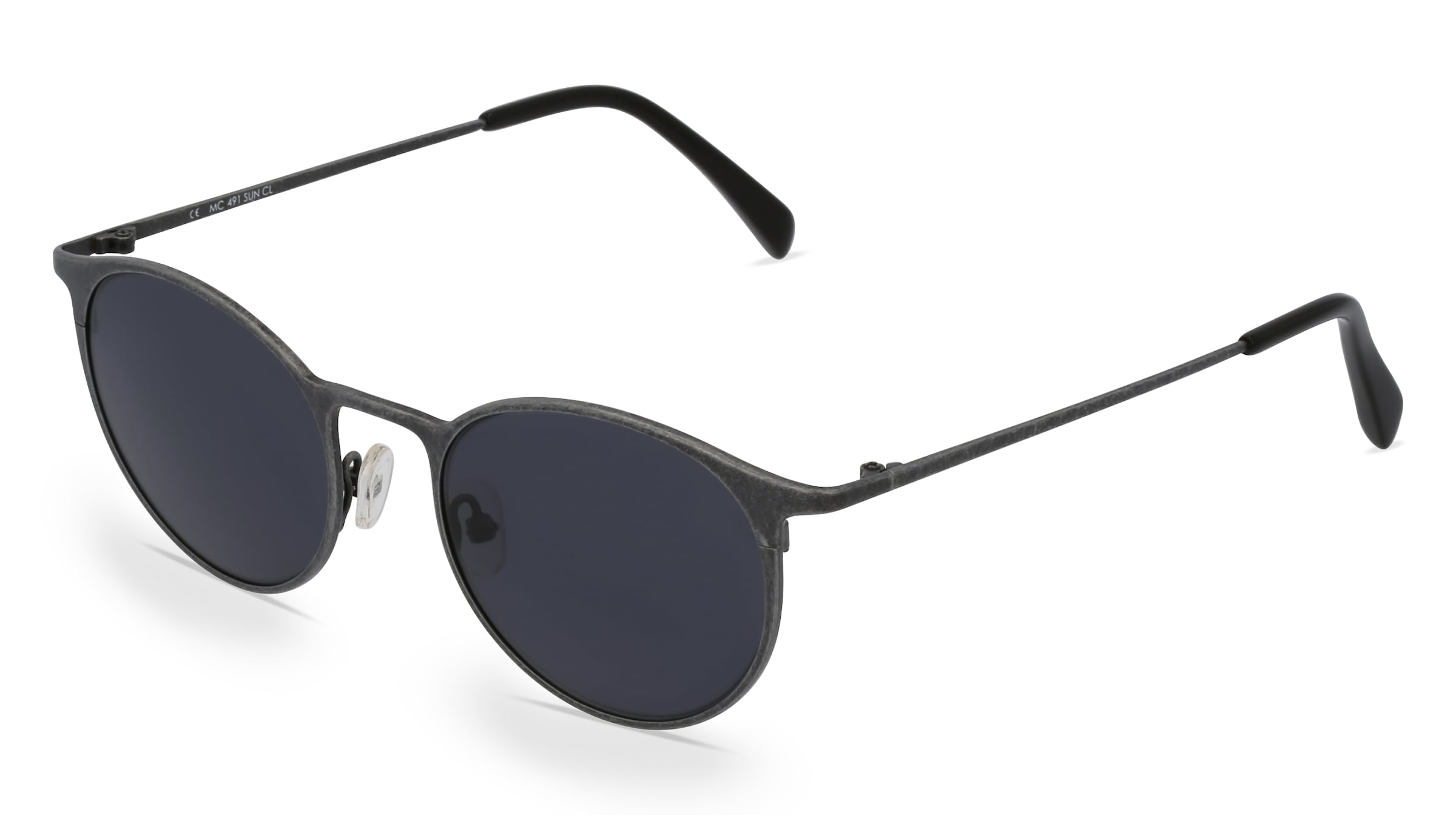 Fielmann MC 491 SUN CL Unisex-Sonnenbrille Vollrand Panto Edelstahl-Gestell, Silber