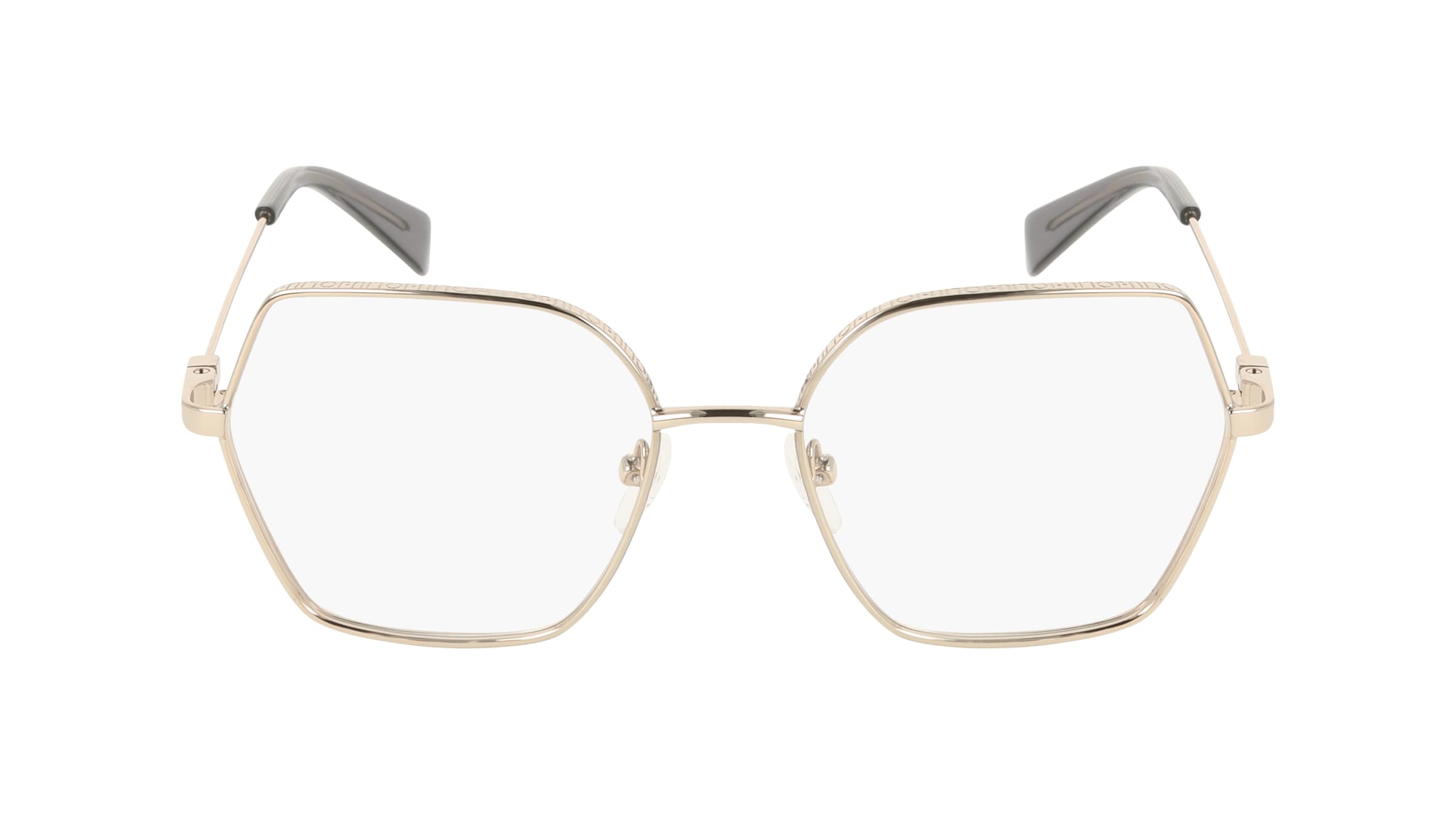 Liu Jo LJ2182 Damen-Brille inkl. Gläser Vollrand Eckig Metall-Gestell 52/17/140, Gold