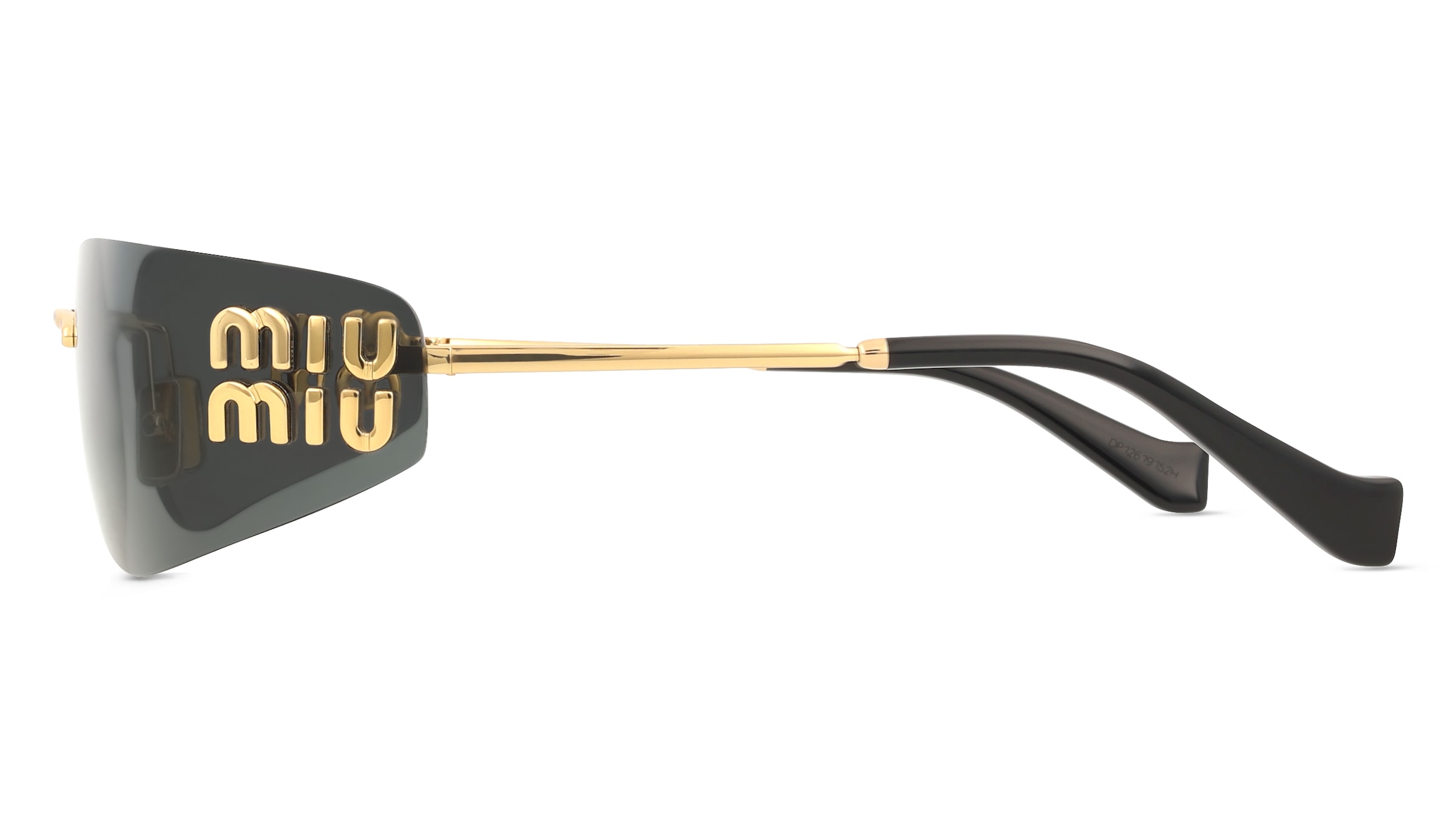 Thumbnail - Miu Miu MU A51S Damen-Sonnenbrille Randlos Eckig Metall-Gestell, gold