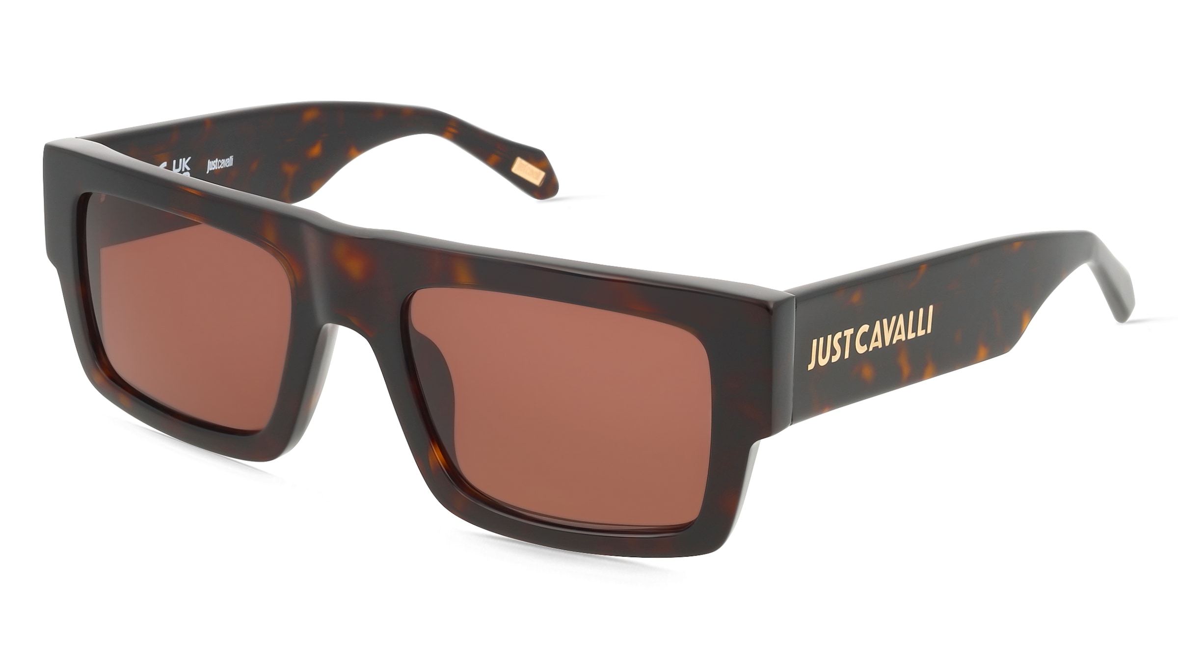 Just Cavalli SJC103 Damen-Sonnenbrille Vollrand Quadratisch Acetat-Gestell, Havanna