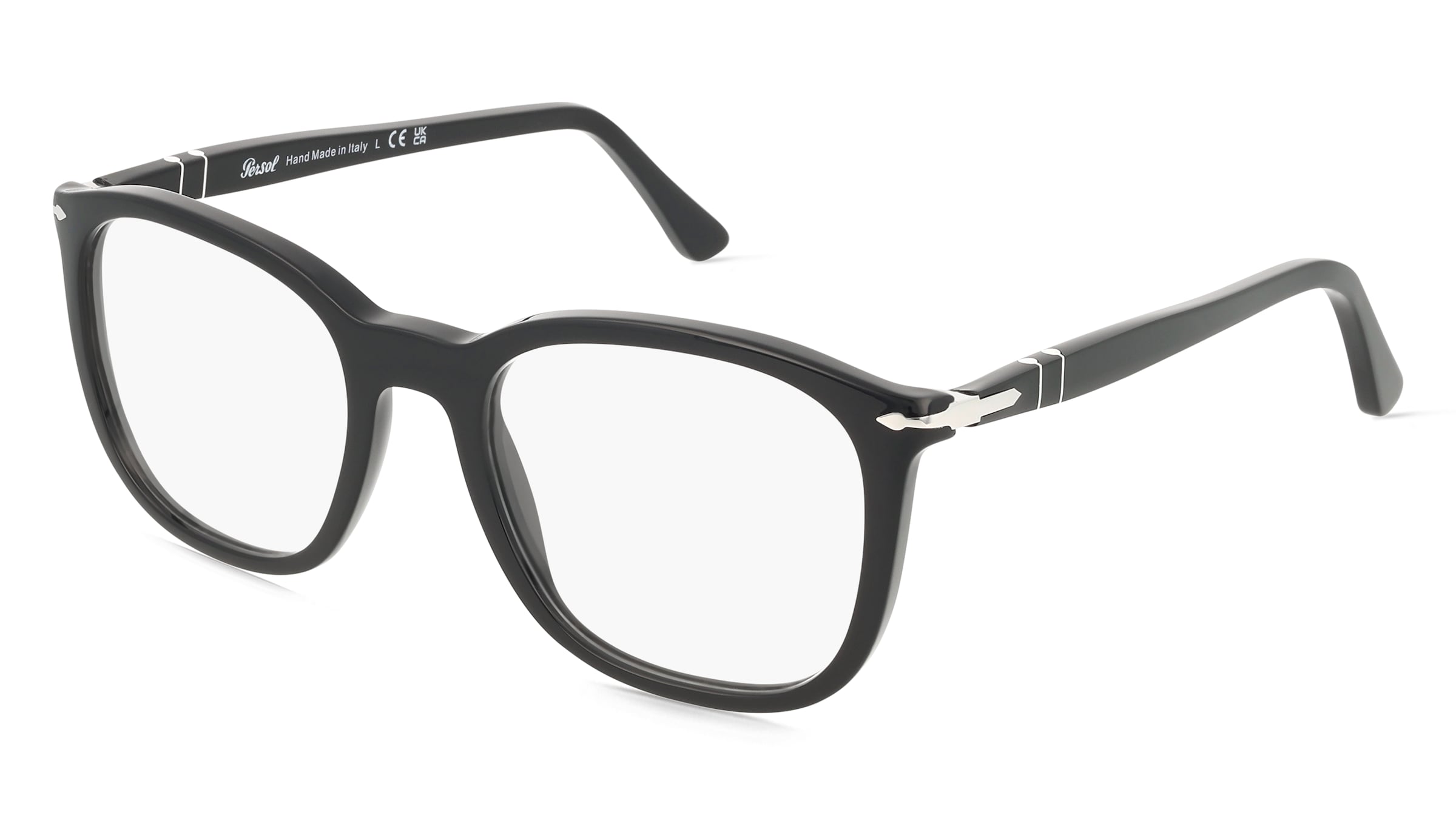 Persol PO3355V Unisex-Brille inkl. Gläser Vollrand Quadratisch Acetat-Gestell 52/20/145, Schwarz