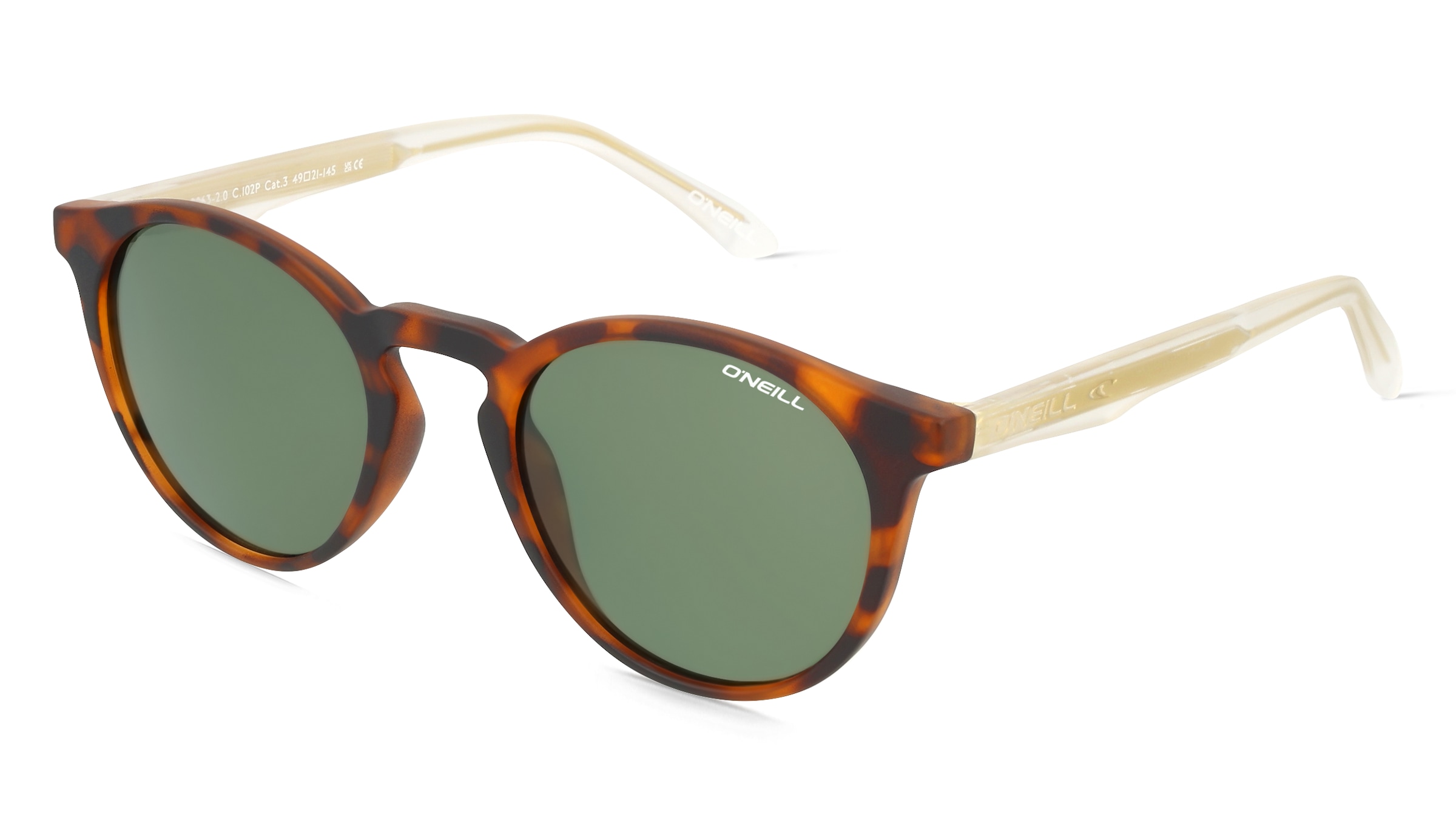 O’Neill ON9063 2.0 Herren-Sonnenbrille Vollrand Rund Kunststoff-Gestell, Havanna