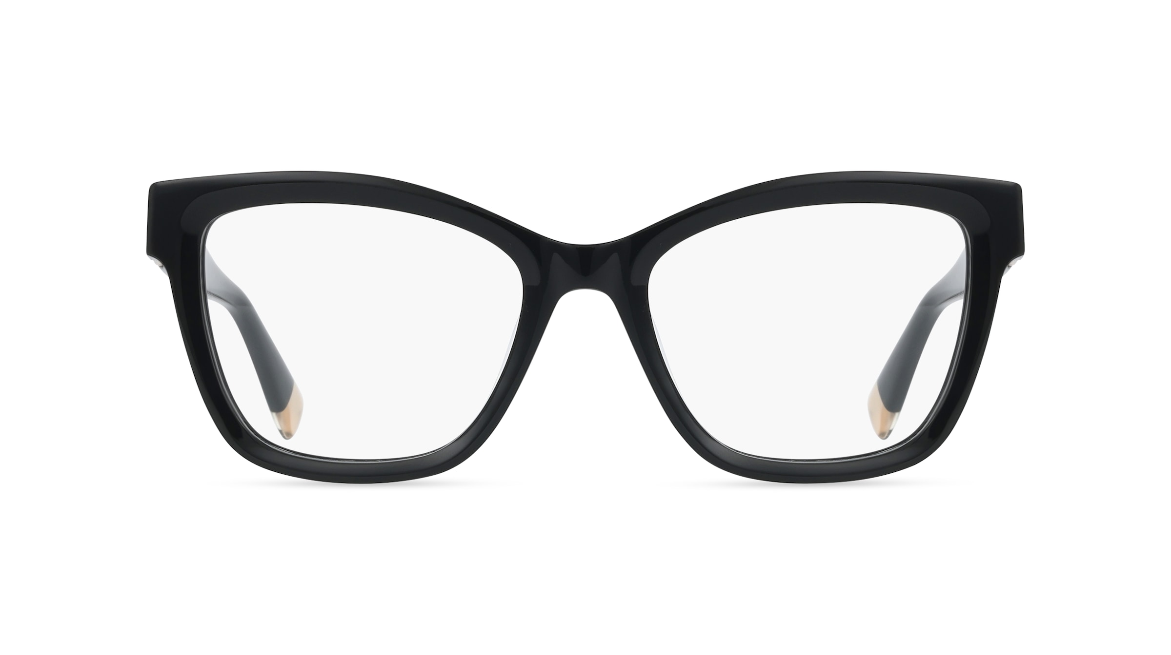 Furla VFU865 Damen-Brille inkl. Gläser Vollrand Cat Eye Kunststoff-Gestell 52/18/140, Schwarz