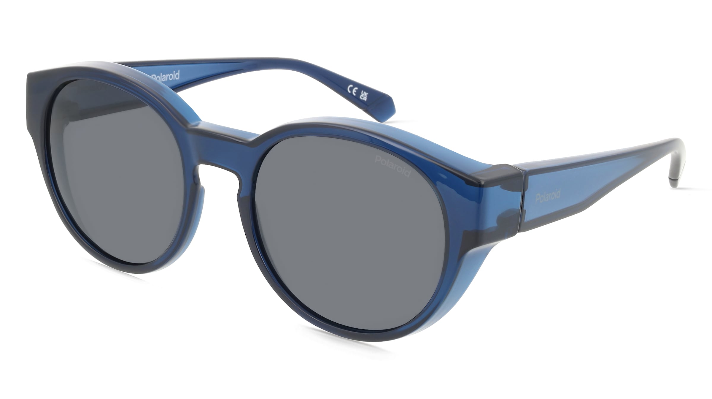 Polaroid PLD 9017/S Fitover Unisex-Sonnenbrille Vollrand Rund Kunststoff-Gestell, Blau