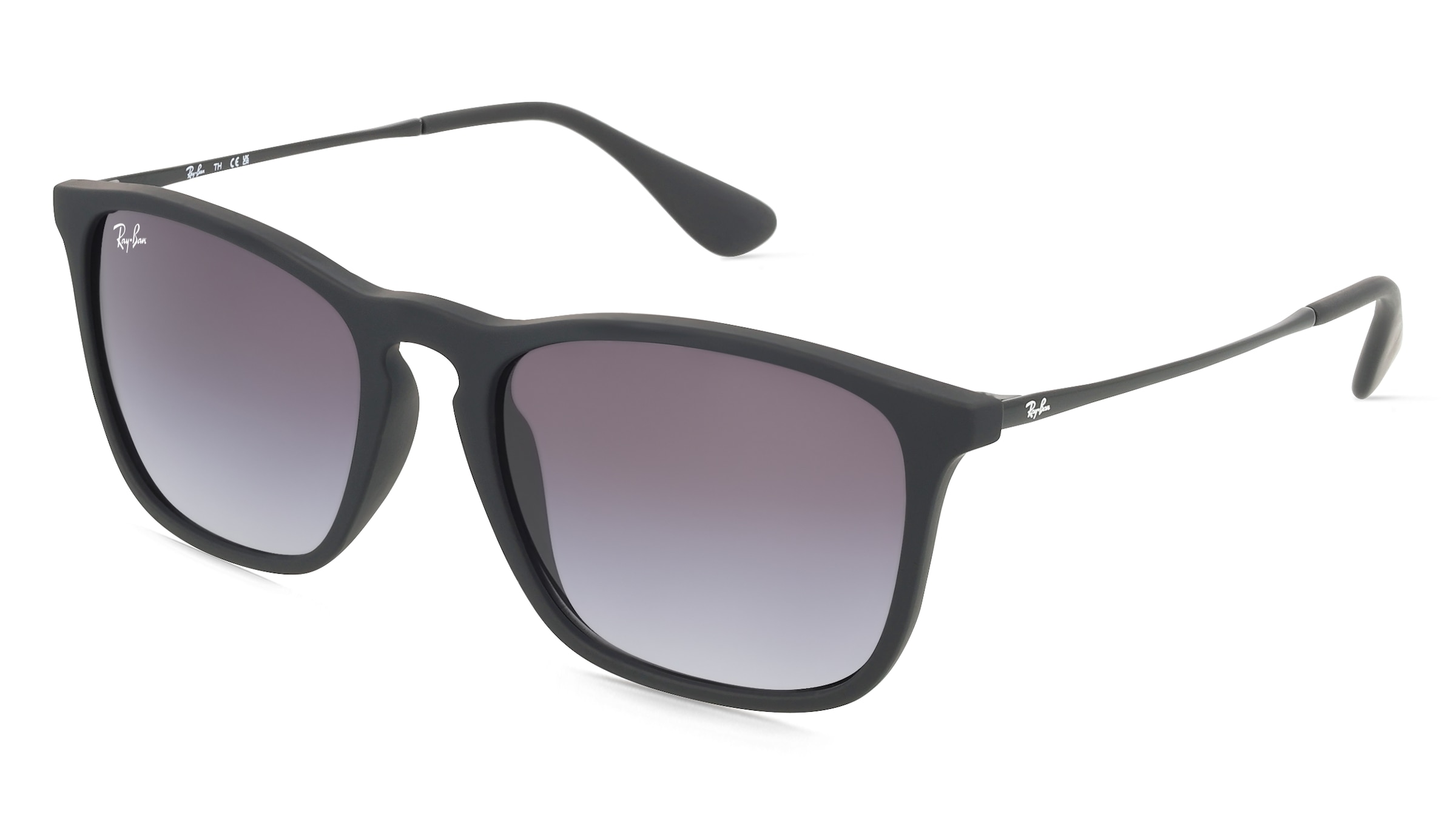 Ray-Ban RB 4187 CHRIS Herren-Sonnenbrille Vollrand Quadratisch Kunststoff-Gestell, Schwarz