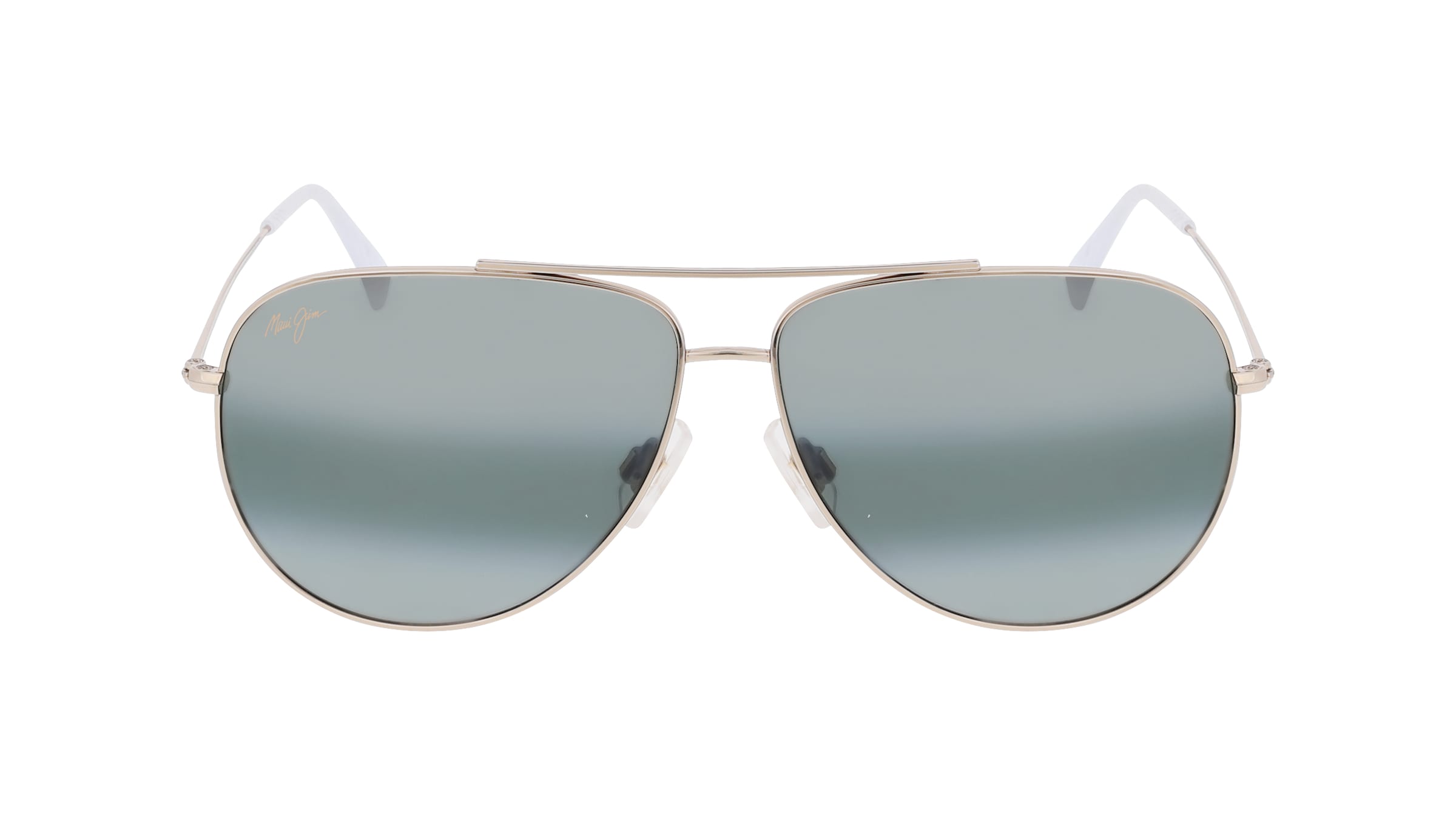 Maui Jim MJ0674S Herren-Sonnenbrille Vollrand Pilot Metall-Gestell, silber