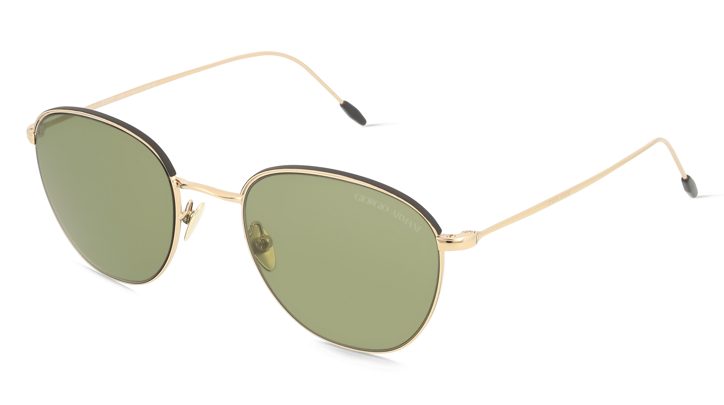 Giorgio Armani AR6048 Herren-Sonnenbrille Vollrand Quadratisch Edelstahl-Gestell, Gold