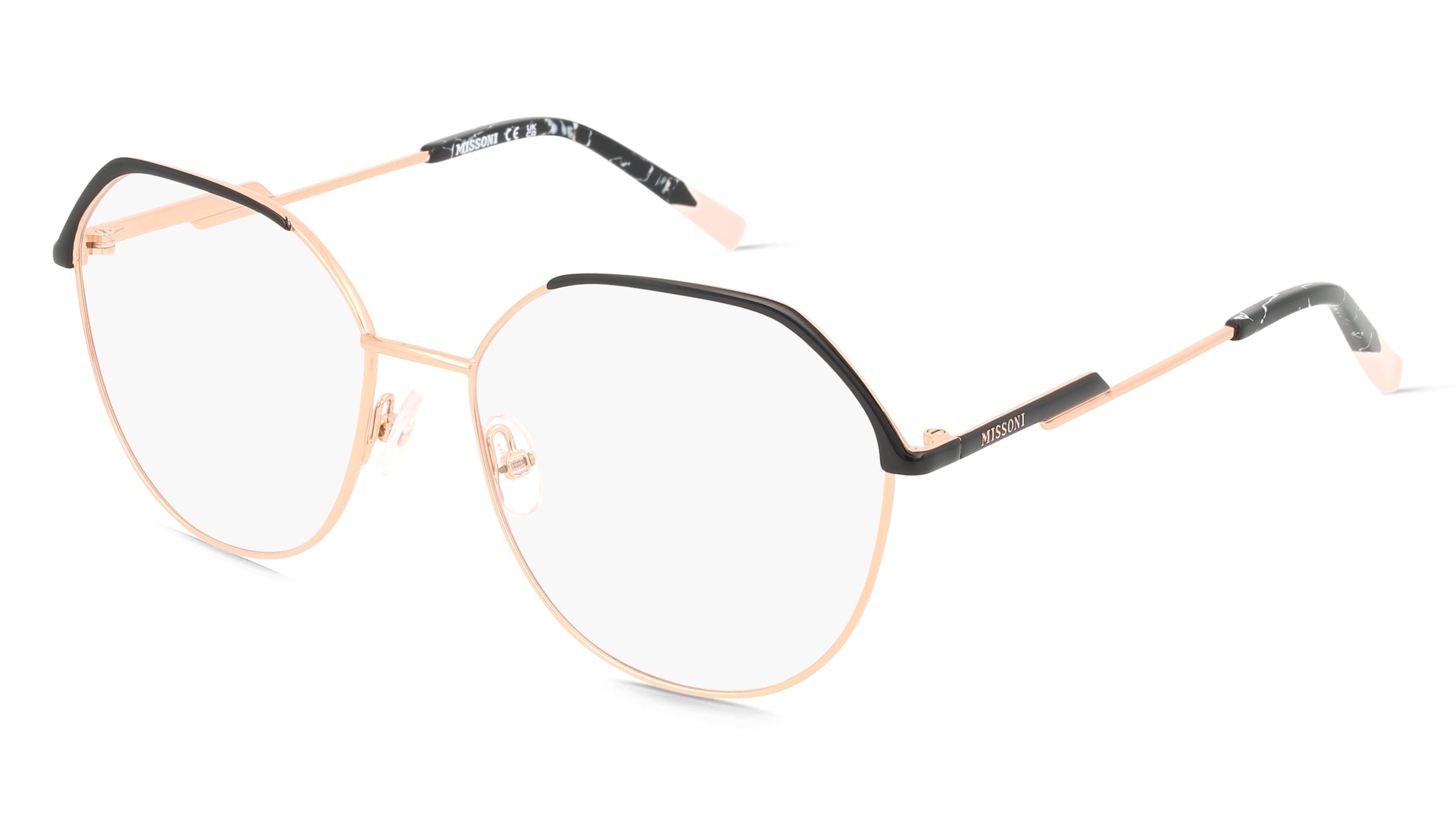 Missoni MIS 0204 Damen-Brille inkl. Gläser Vollrand Rund Metall-Gestell 56/16/145, Gold