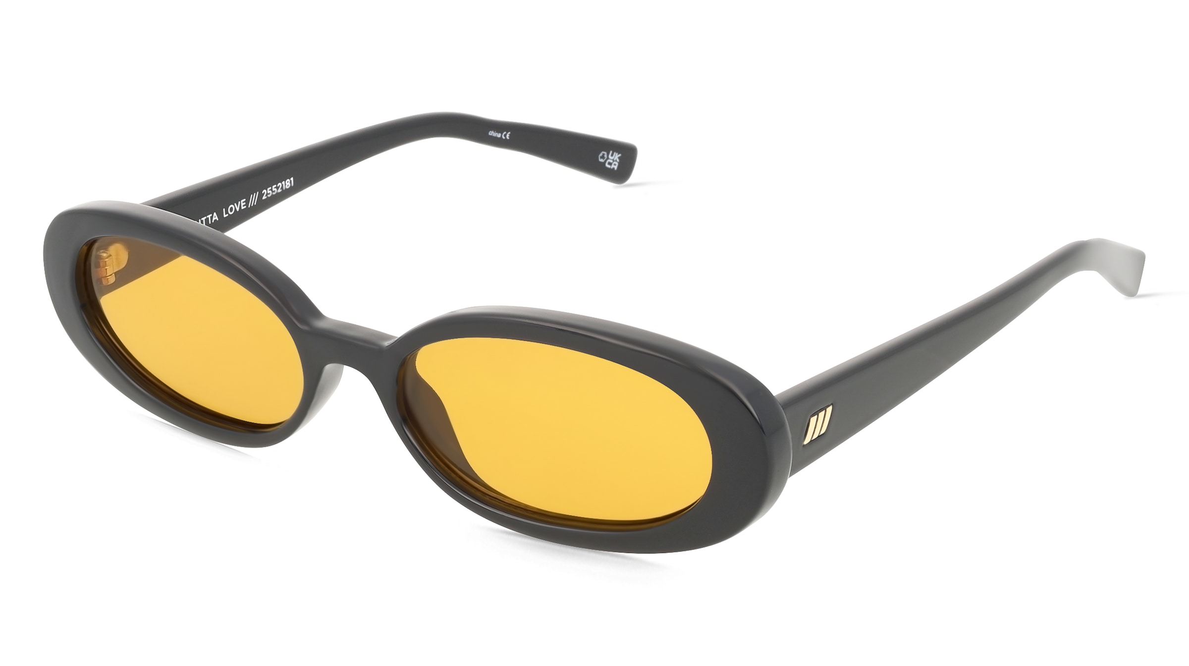 Le Specs LSP2552181 Damen-Sonnenbrille Vollrand Oval Kunststoff-Gestell, Schwarz