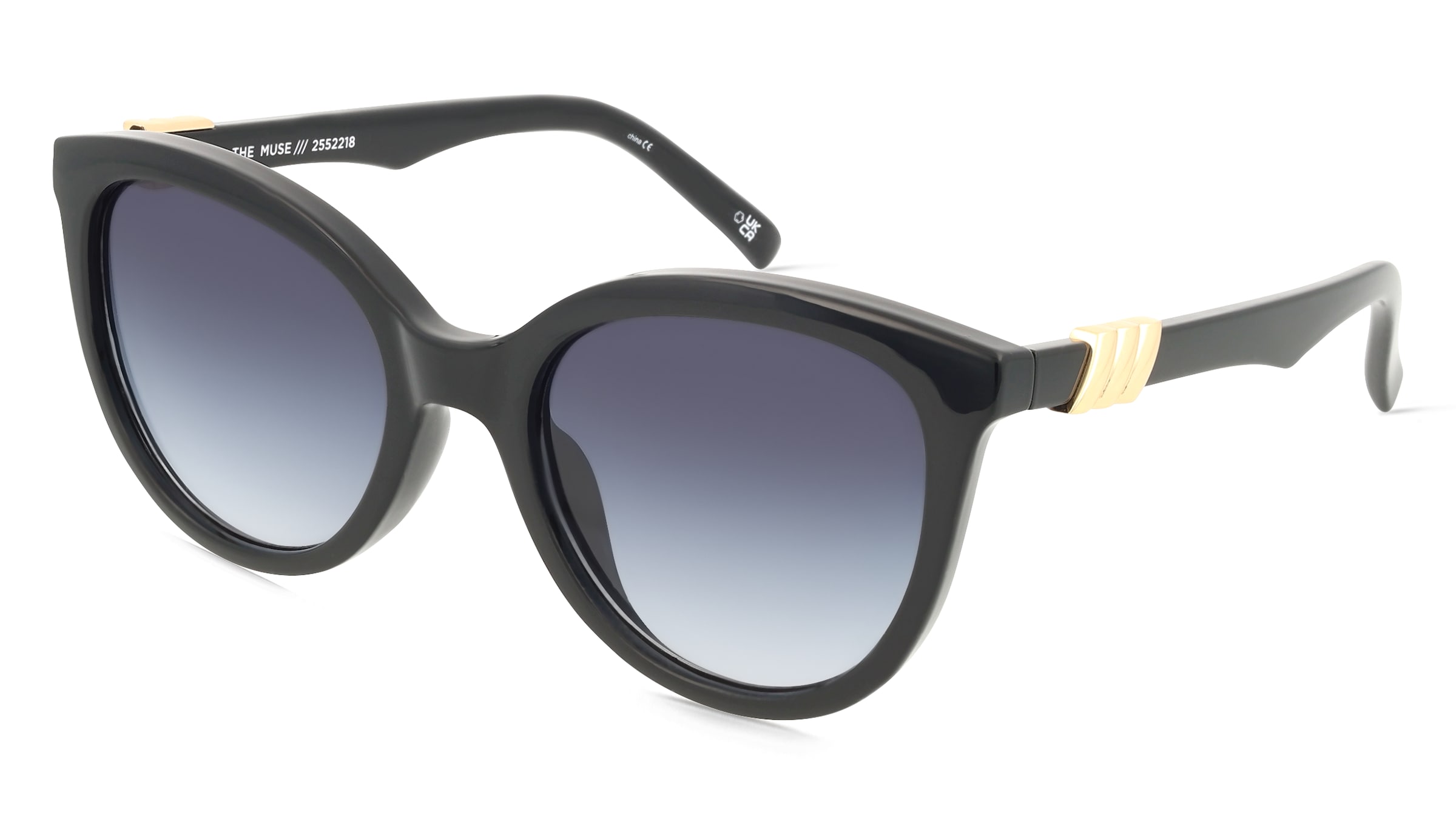 Le Specs LSP2552218 Damen-Sonnenbrille Vollrand Rund Kunststoff-Gestell, Schwarz