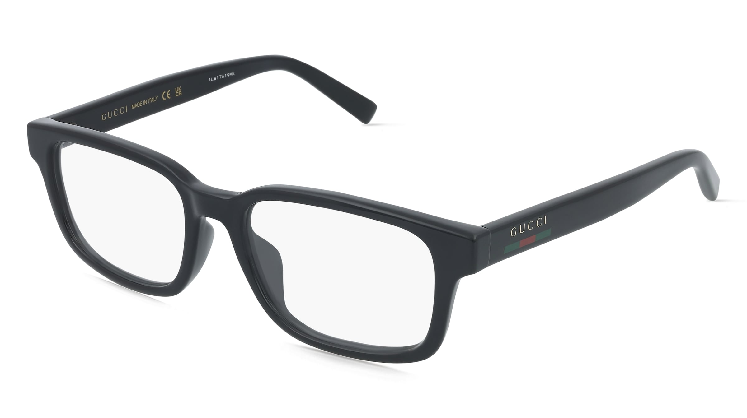 Gucci GG2107OL Herren-Brille inkl. Gläser Vollrand Eckig Kunststoff-Gestell 54/18/145, Schwarz
