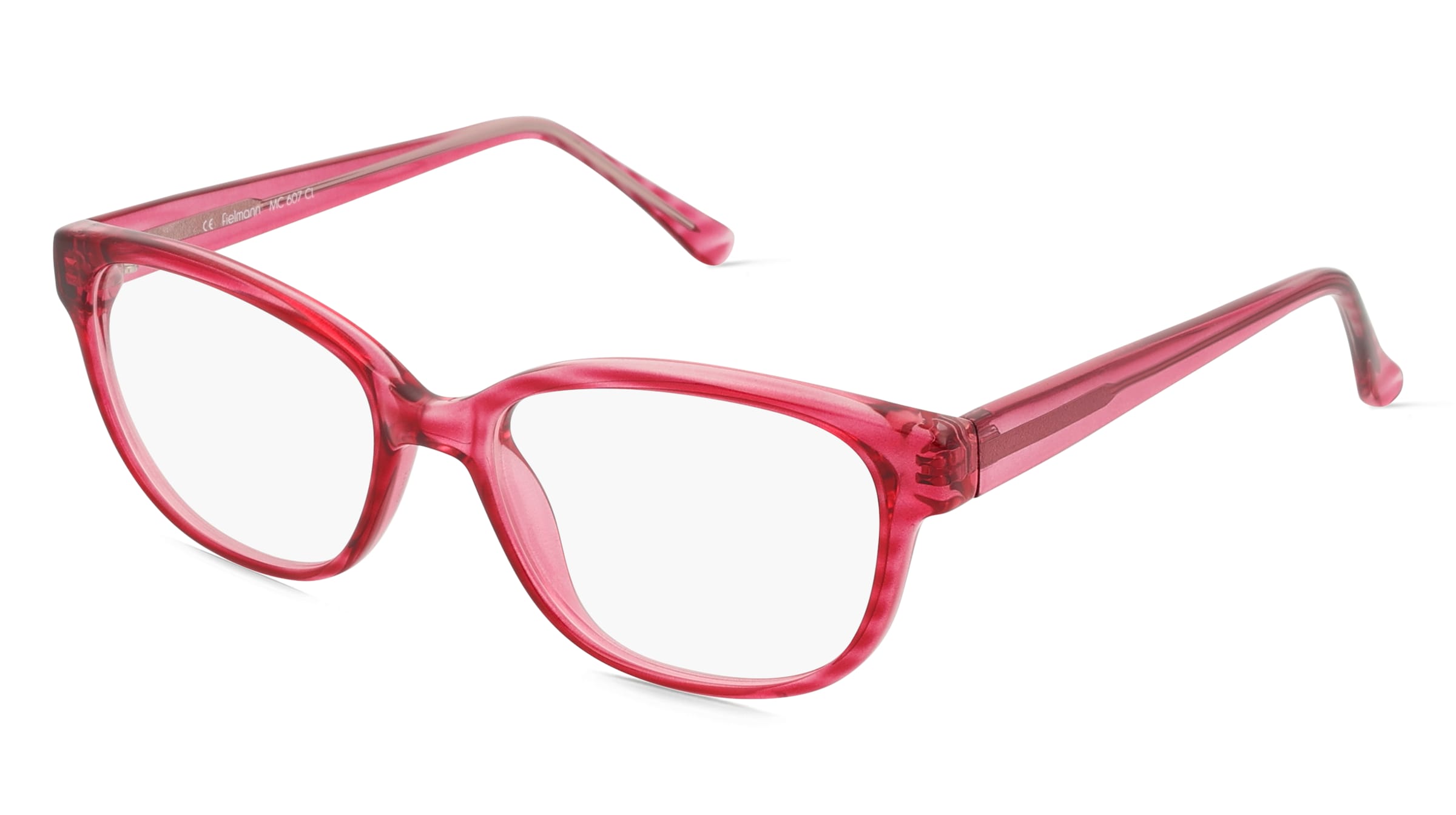 Fielmann MC 607 CL Damen-Brille inkl. Gläser Vollrand Oval Propionat-Gestell 50mm/16mm/135mm, rot