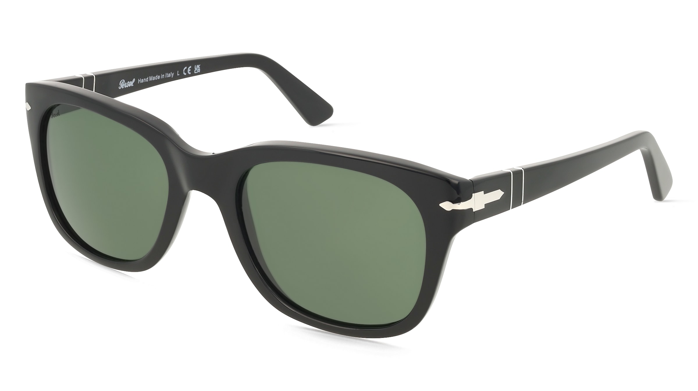 Persol PO3372S Unisex-Sonnenbrille Vollrand Quadratisch Acetat-Gestell, Schwarz