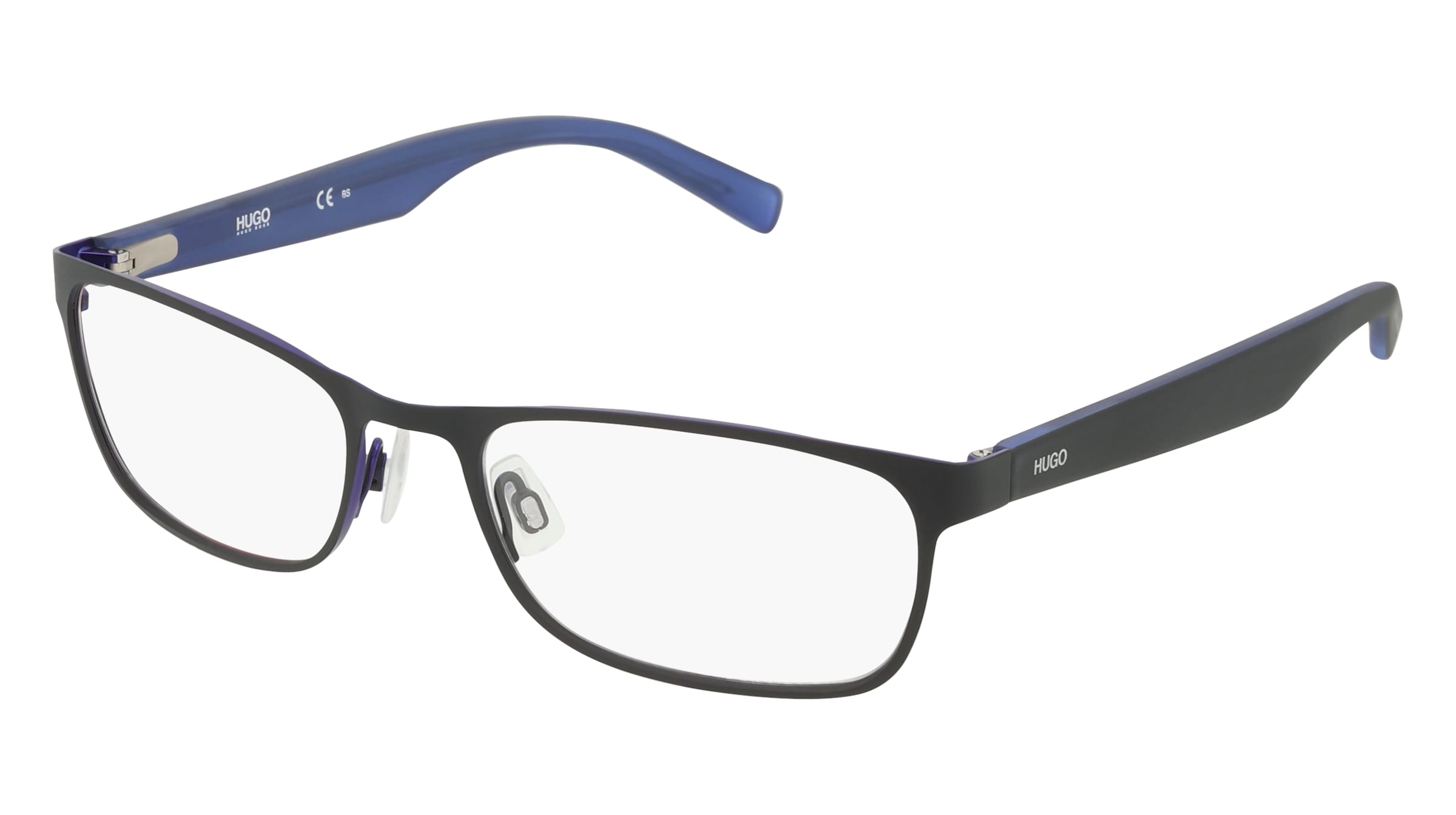 Hugo HG 0209 Herren-Brille inkl. Gläser Vollrand Quadratisch Metall-Gestell 54/18/140, Schwarz