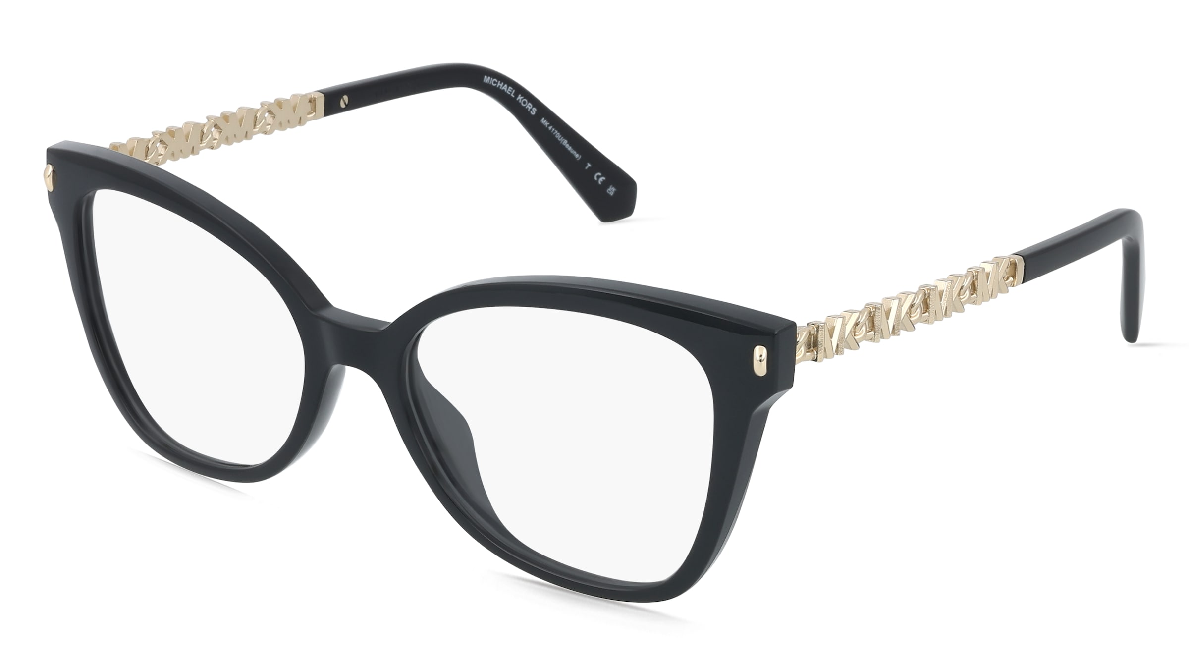 Michael Kors 0MK4170U BEAUNE Damen-Brille inkl. Gläser Vollrand Butterfly Kunststoff-Gestell 52/17/140, Schwarz