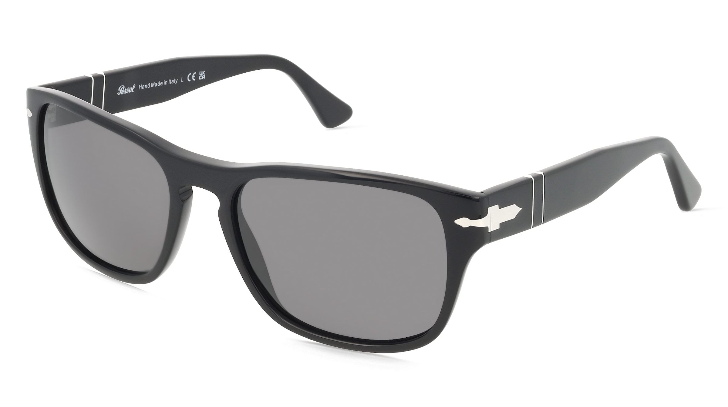 Persol PO3341S Damen-Sonnenbrille Vollrand Panto Acetat-Gestell, schwarz