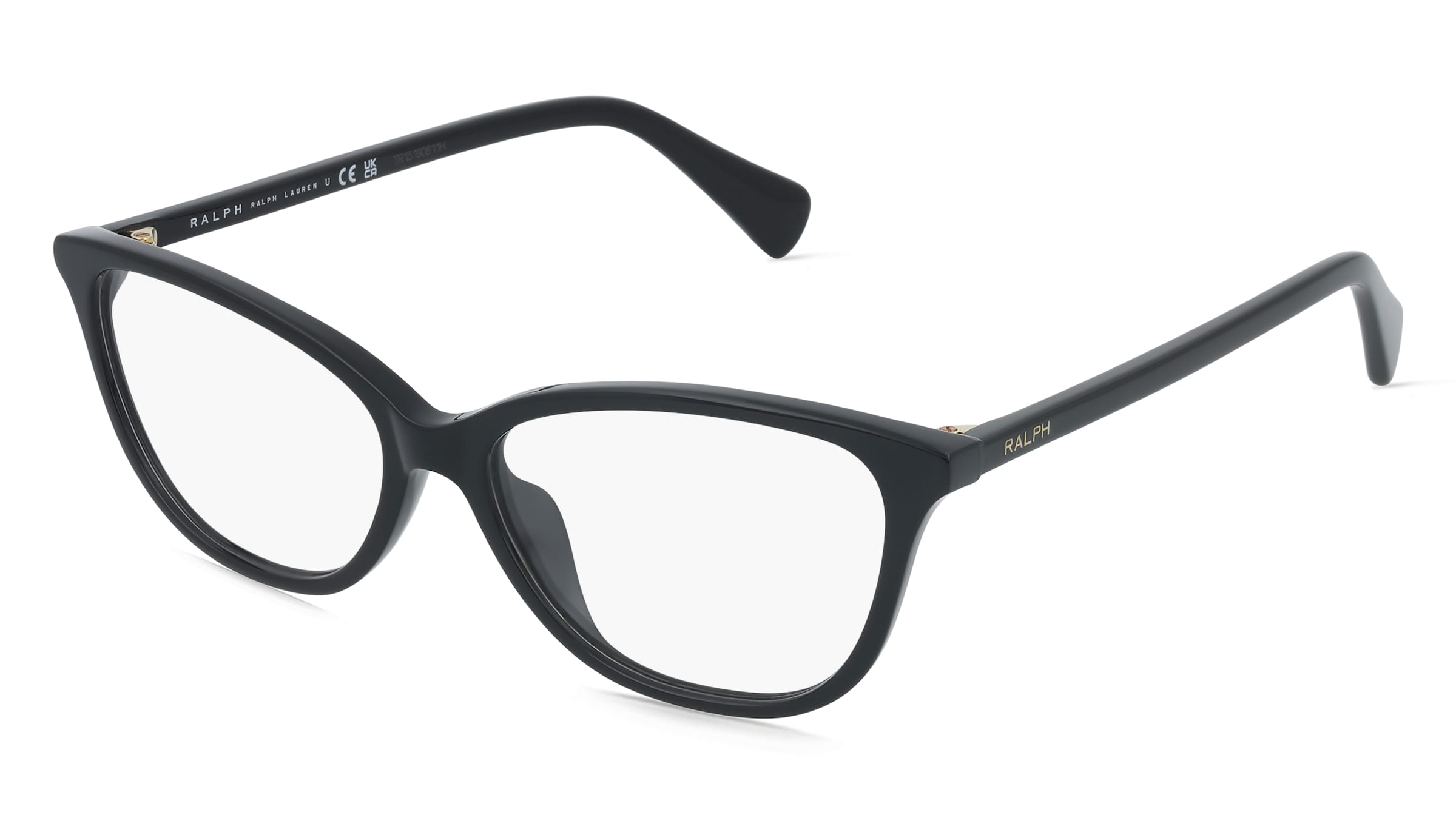 Ralph 0RA7190U Damen-Brille inkl. Gläser Vollrand Butterfly Acetat-Gestell 54/15/145, Schwarz