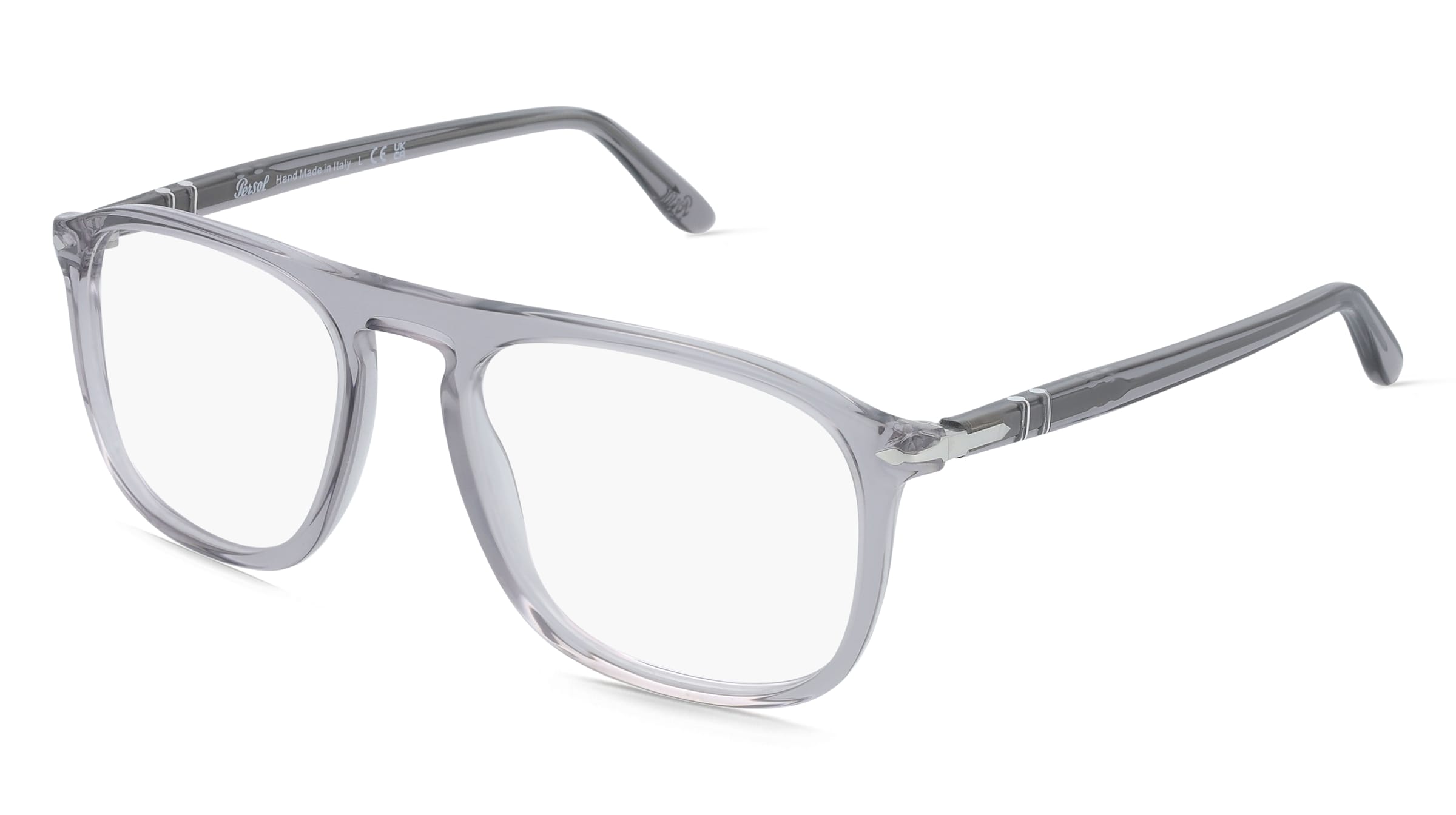 Persol PO3392V Unisex-Brille inkl. Gläser Vollrand Quadratisch Acetat-Gestell 54/19/145, Grau