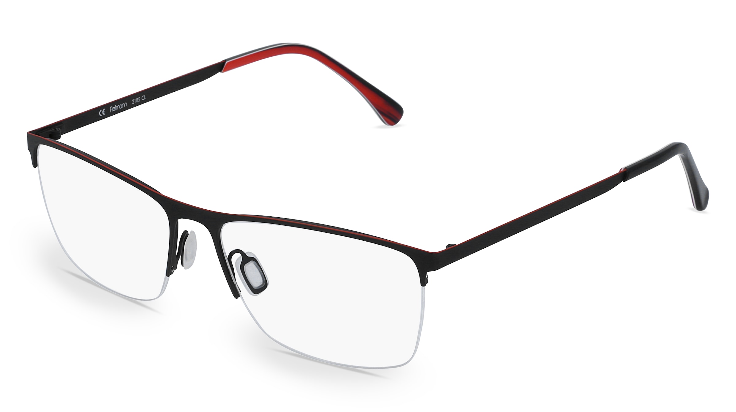 Fielmann 2185 CL Damen-Brille inkl. Gläser Halbrand Quadratisch Kunststoff-Gestell 56/16/135, Schwarz