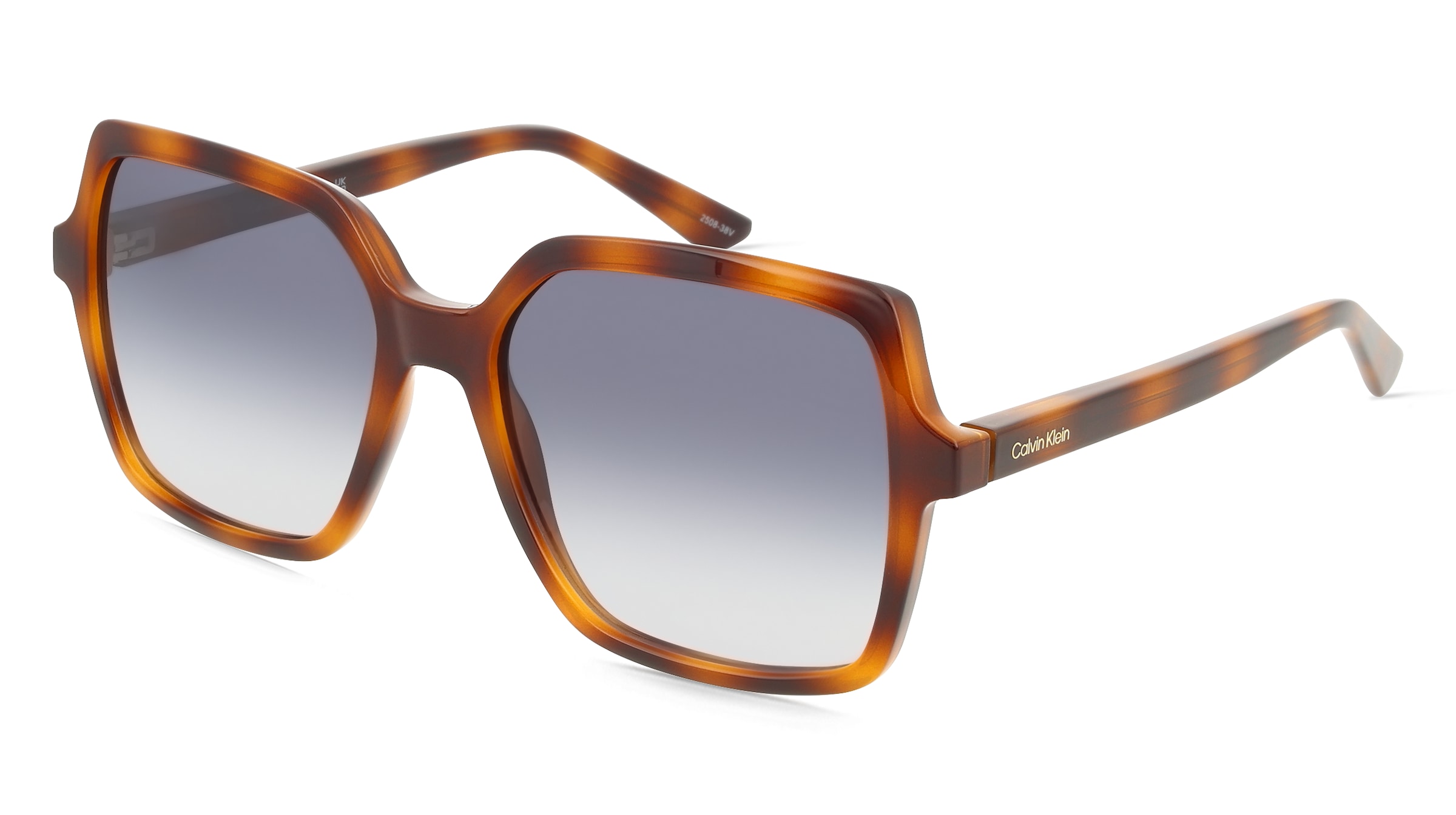 Calvin Klein CK25537S Damen-Sonnenbrille Vollrand Butterfly Kunststoff-Gestell, Havanna