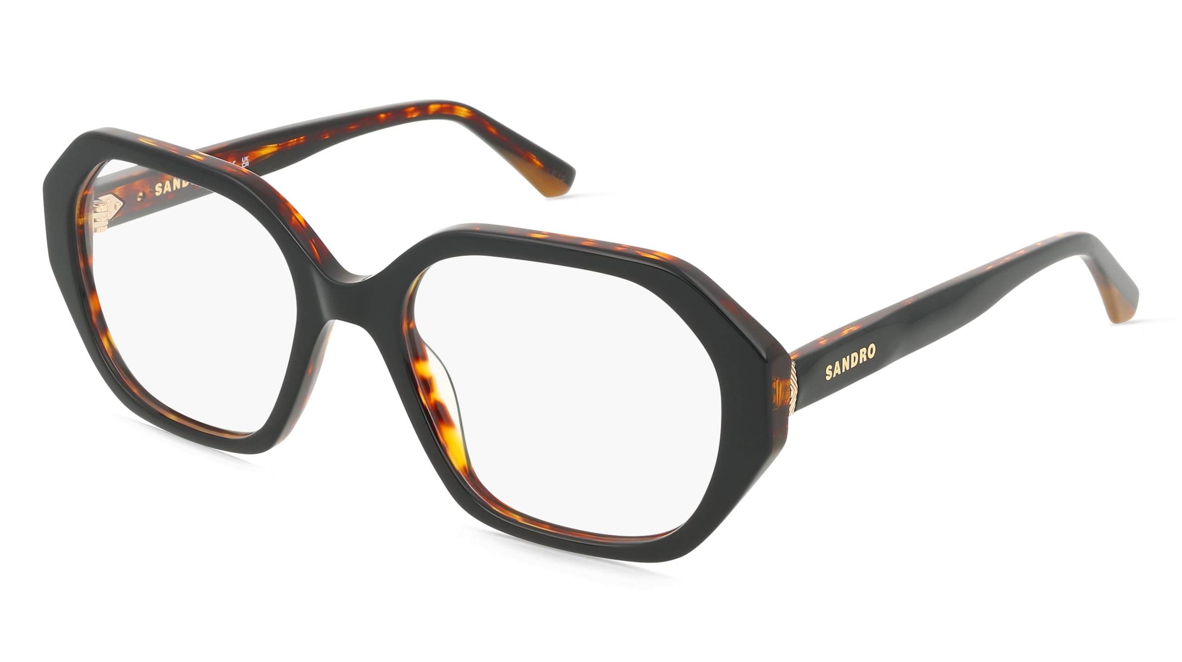 Sandro SA2066 Damen-Brille inkl. Gläser Vollrand Butterfly Acetat-Gestell 54/19/140, Schwarz