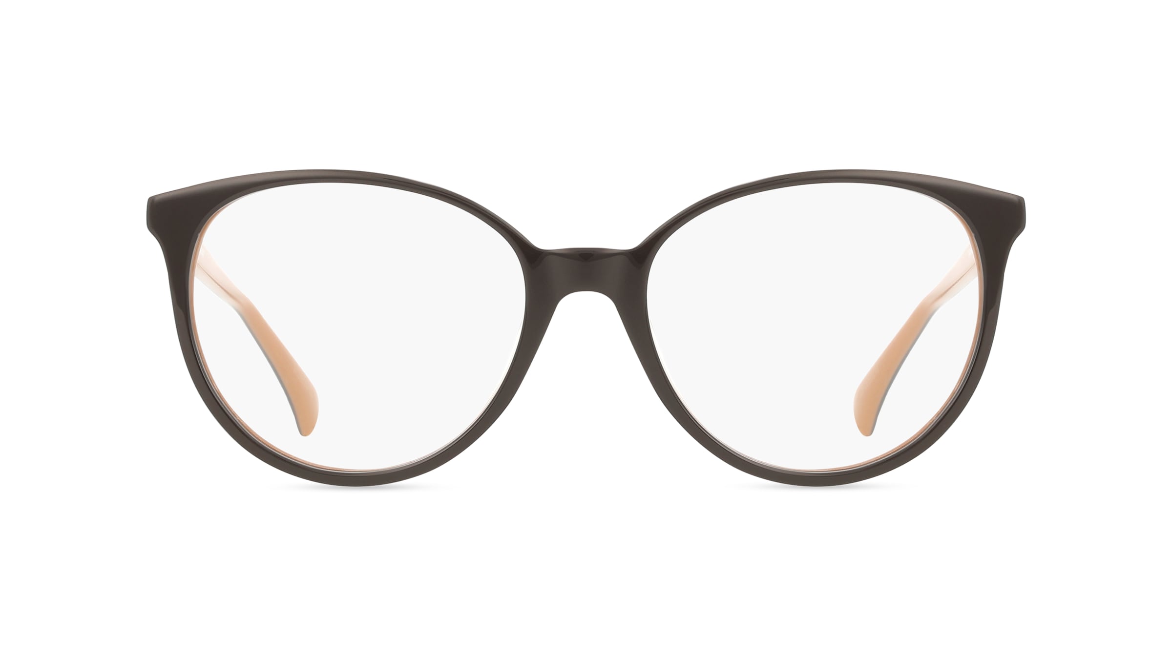 Max Mara MM5084 Damen-Brille inkl. Gläser Vollrand Rund Acetat-Gestell 53mm/17mm/140mm, braun