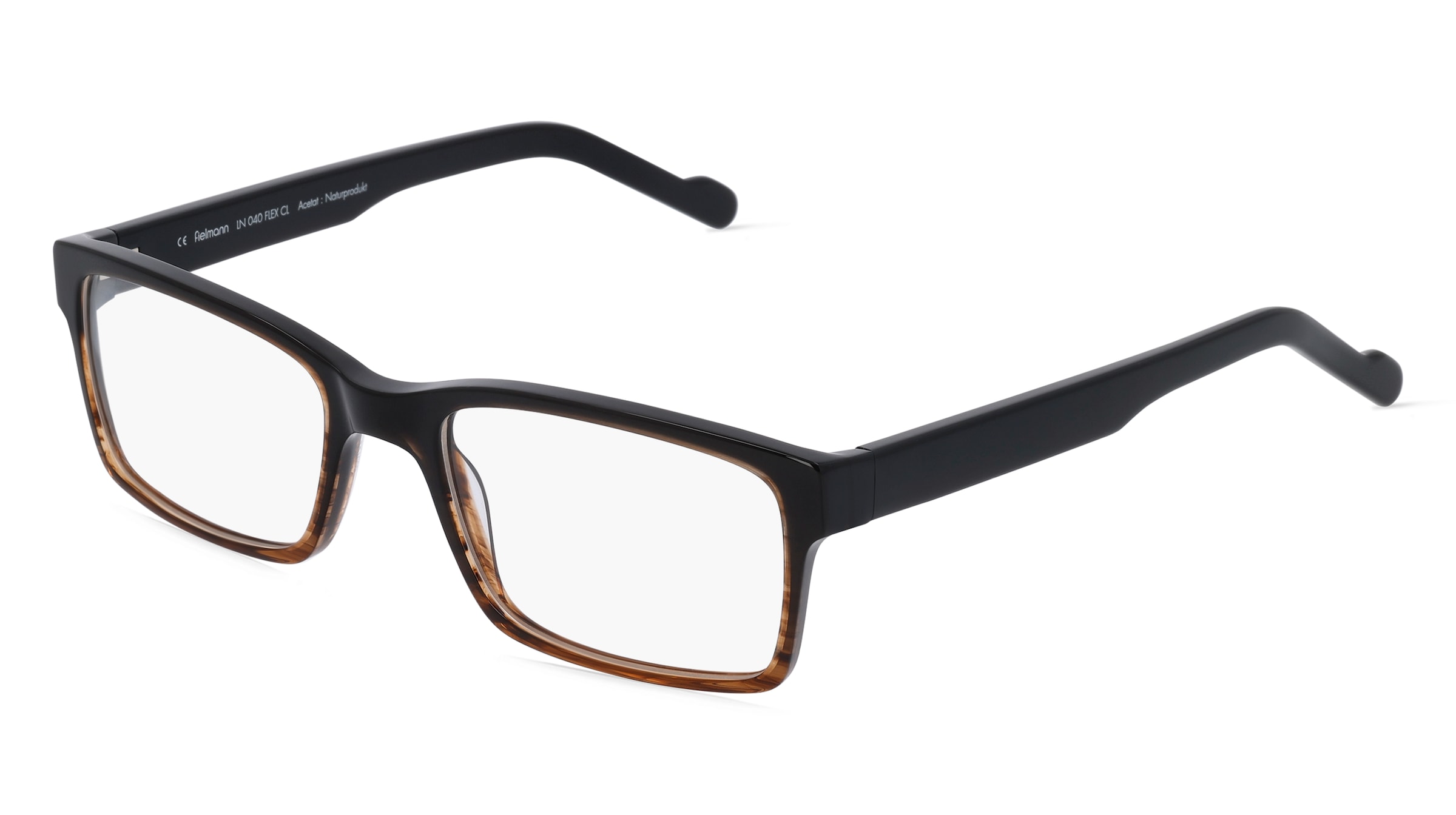 Fielmann LN 040 FLEX CL Herren-Brille inkl. Gläser Vollrand Quadratisch Acetat-Gestell 56/20/145, Braun