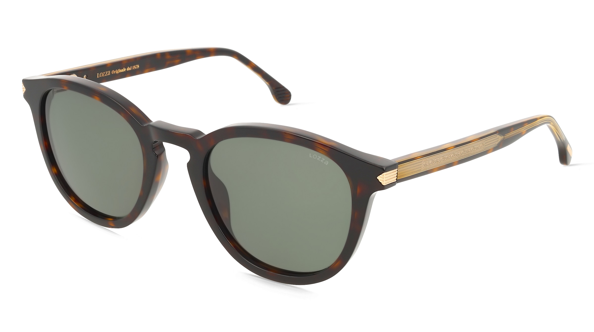 Lozza SL4373 Unisex-Sonnenbrille Vollrand Panto Acetat-Gestell, Havanna