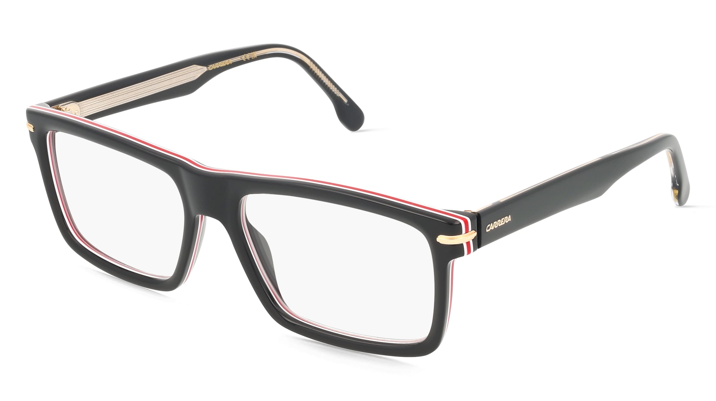 Carrera 344 Herren-Brille inkl. Gläser Vollrand Halb Metall-Gestell 55/17/145, Schwarz