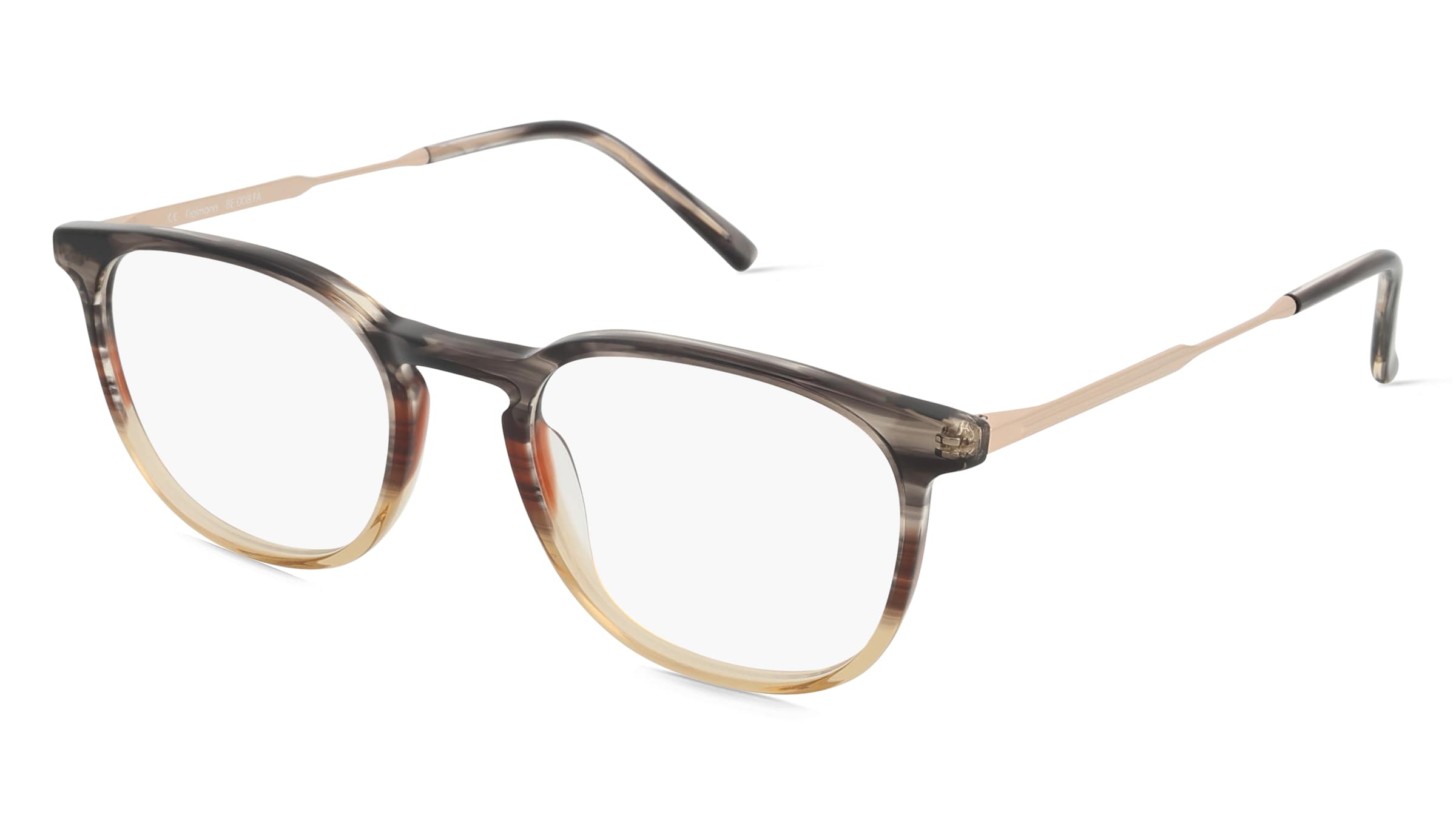 Fielmann BE 008 FA Herren-Brille inkl. Gläser Vollrand Panto Acetat-Gestell 49/20/140, Grau