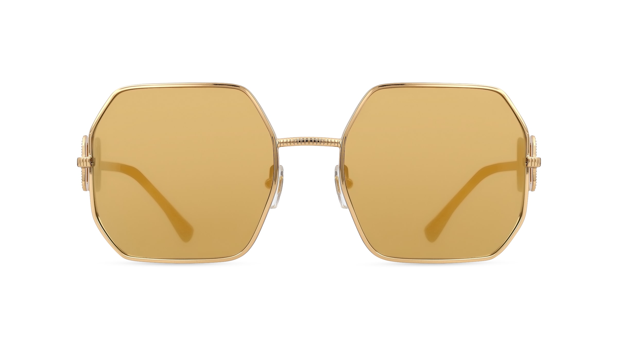 Versace VE2248 Damen-Sonnenbrille Vollrand Achteckig Metall-Gestell, gold