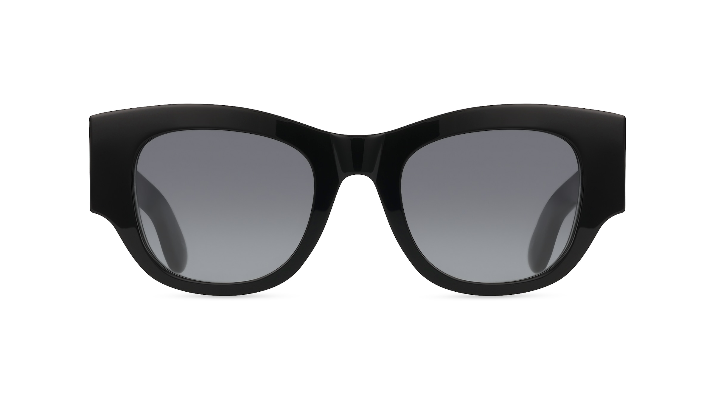 Alexander McQueen AM0420S Damen-Sonnenbrille Vollrand Eckig Recycled Acetat-Gestell, schwarz