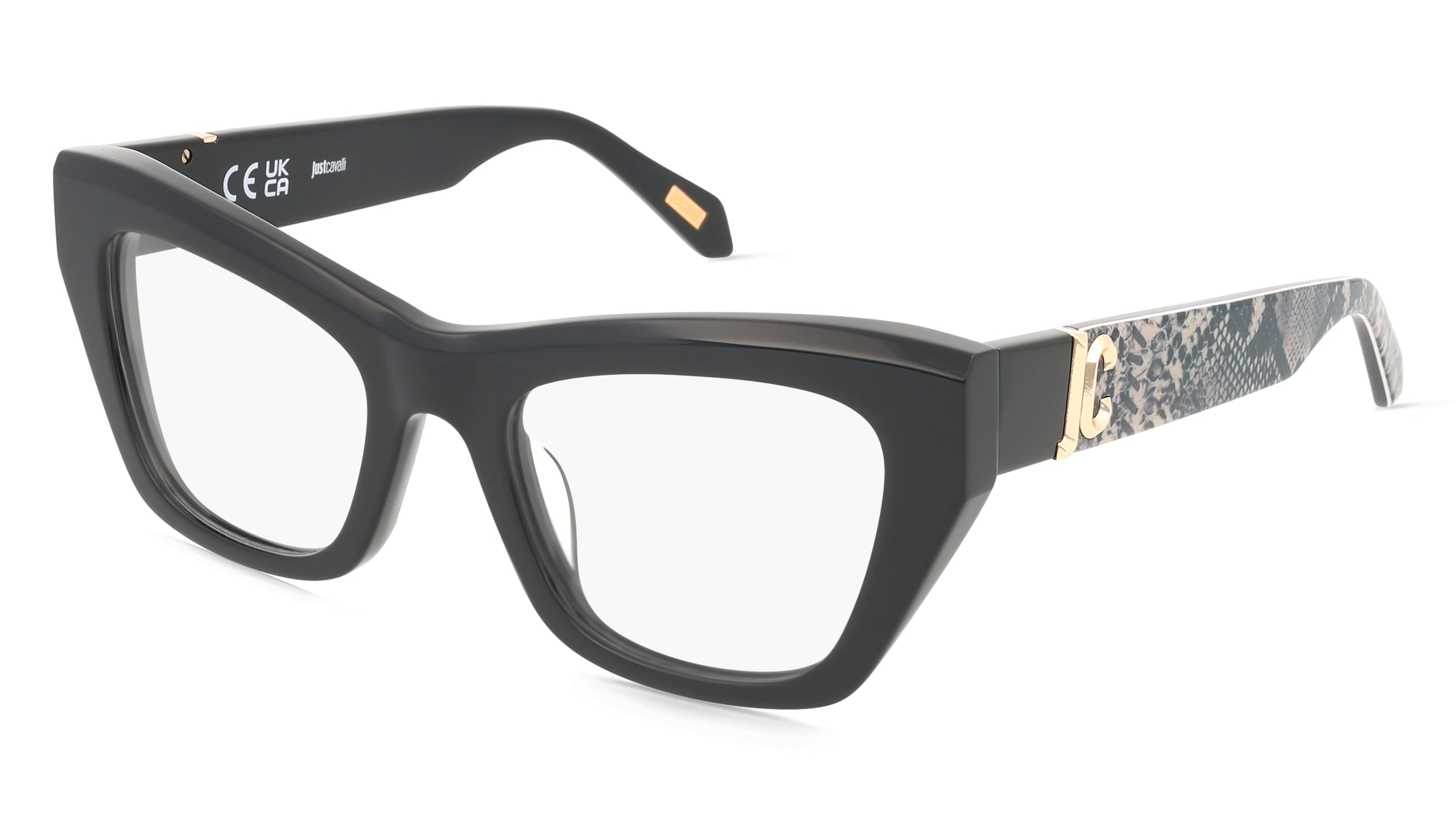 Just Cavalli VJC116 Unisex-Brille inkl. Gläser Vollrand Butterfly Kunststoff-Gestell 51/20/140, Schwarz