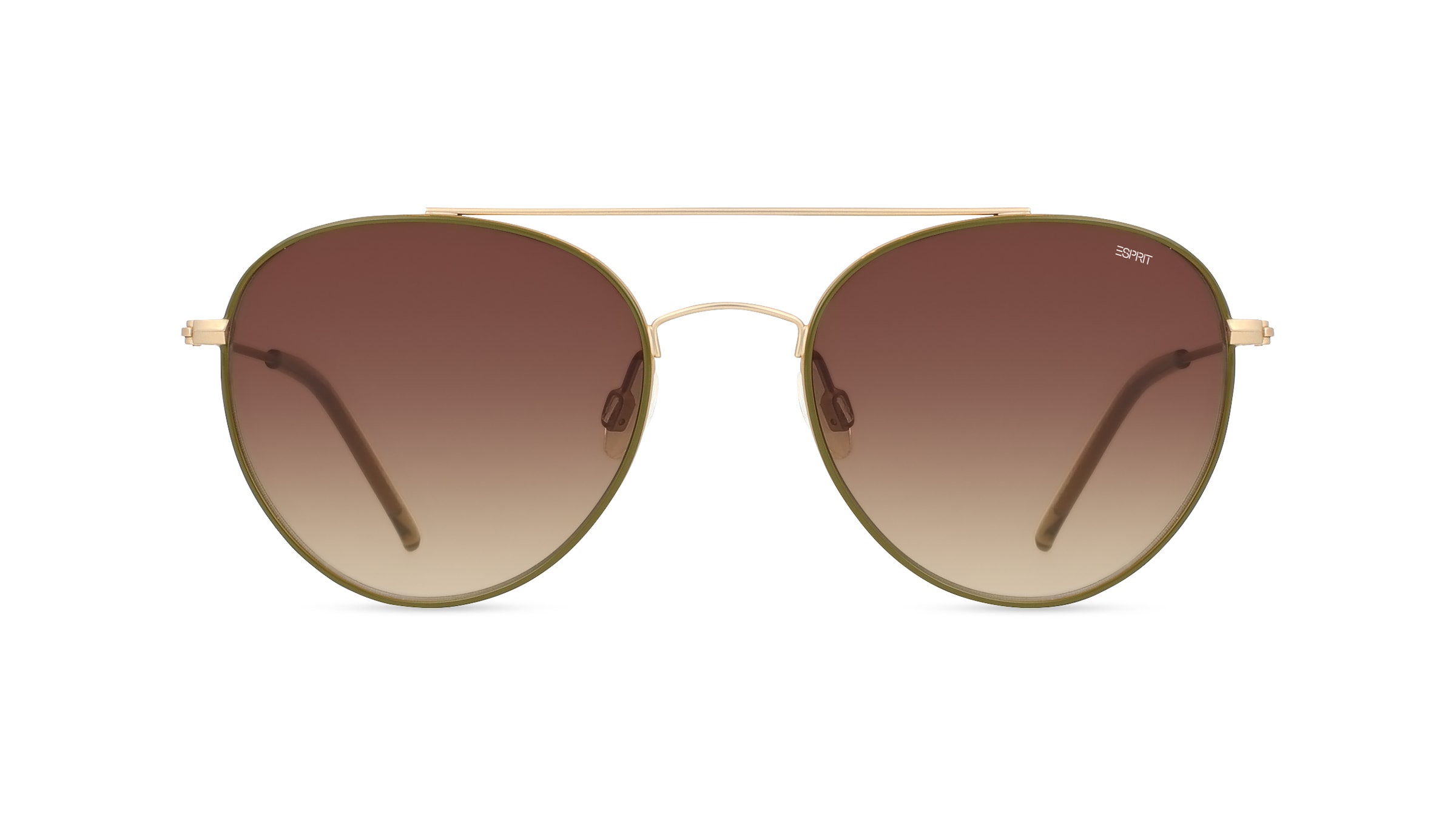 Esprit 40050 Damen-Sonnenbrille Vollrand Rund Metall-Gestell, grün