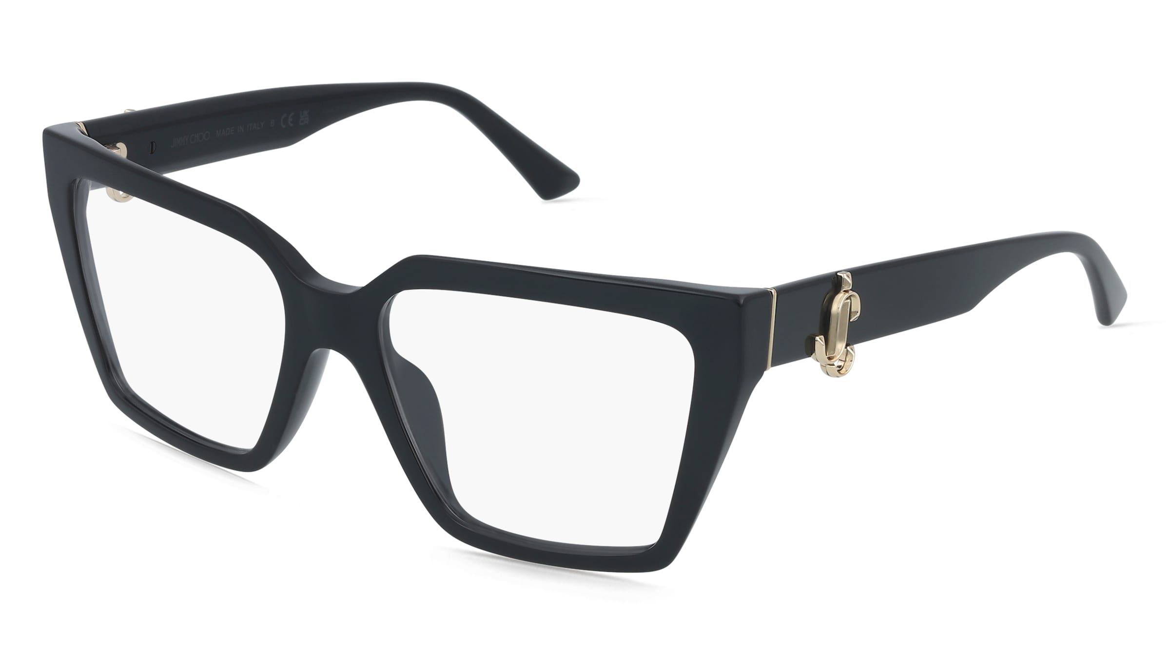 Jimmy Choo 0JC3017U Damen-Brille inkl. Gläser Vollrand Cat Eye Acetat-Gestell 52/17/140, Schwarz