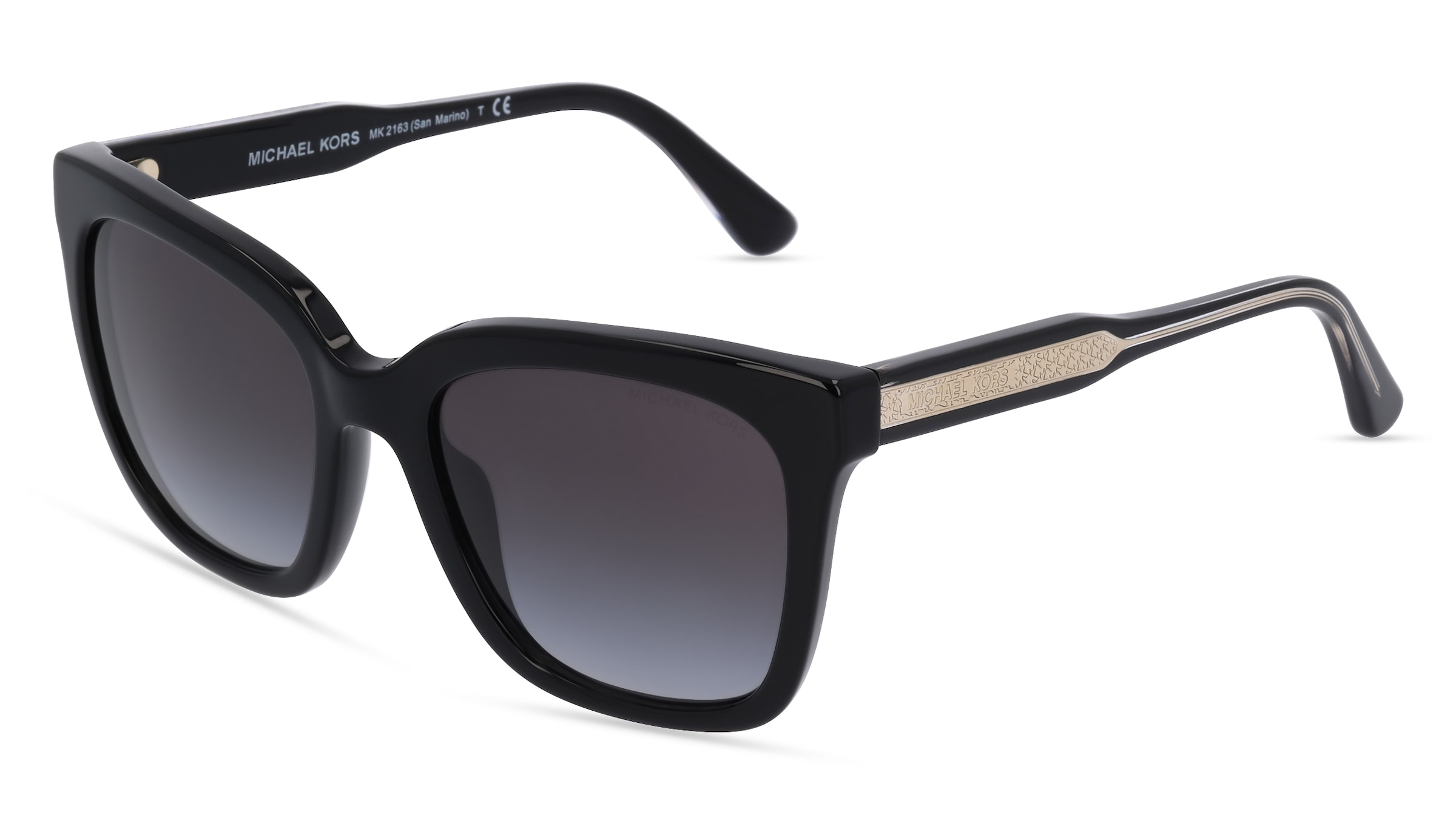 Michael Kors MK2163 SAN MARINO Damen-Sonnenbrille Vollrand Quadratisch Acetat-Gestell, Schwarz