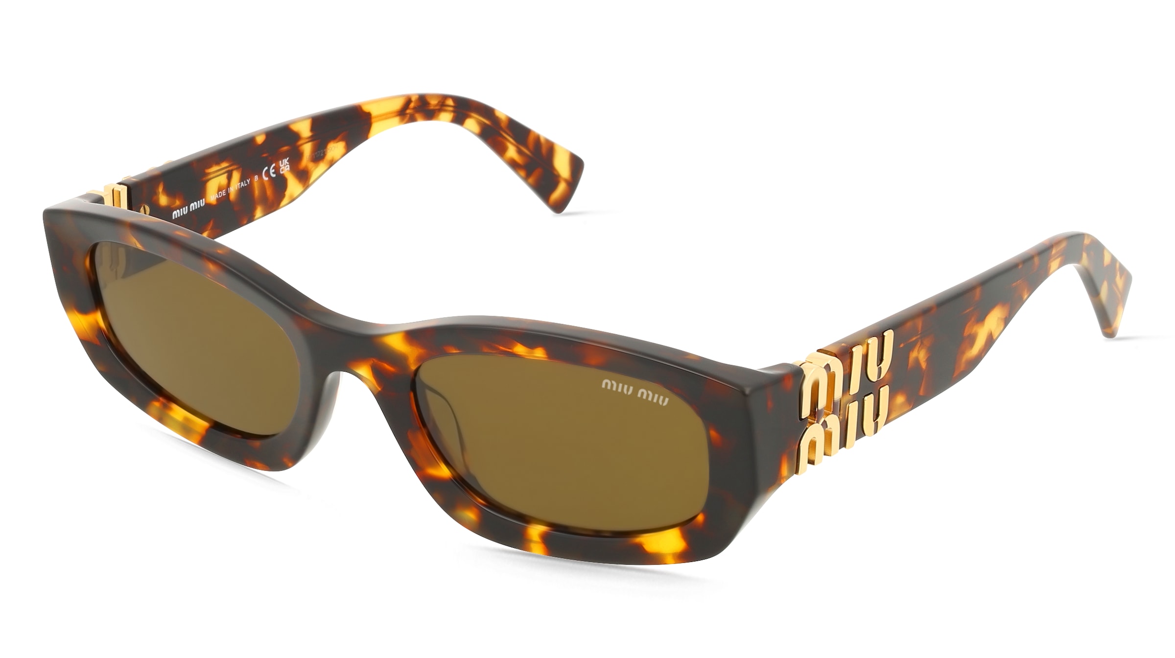 Miu Miu 0MU B04S Damen-Sonnenbrille Vollrand Geometrisch Acetat-Gestell, Havanna