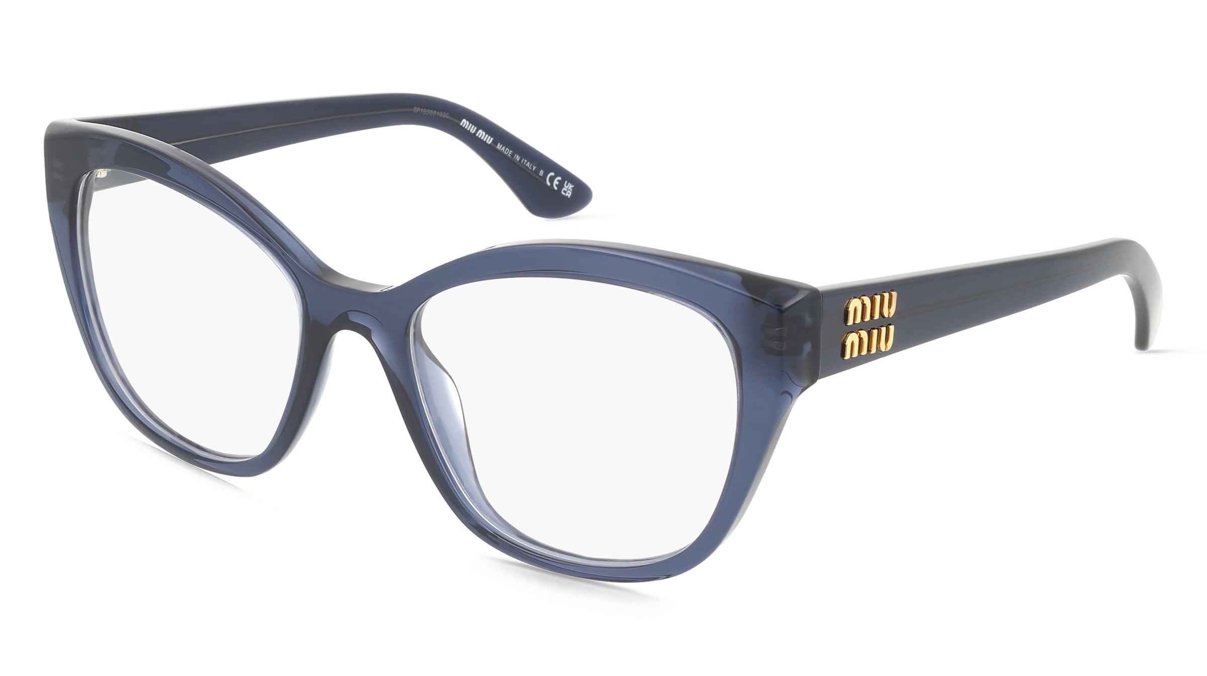 Miu Miu MU05XV Damen-Brille inkl. Gläser Vollrand Quadratisch Acetat-Gestell 54/19/140, Blau
