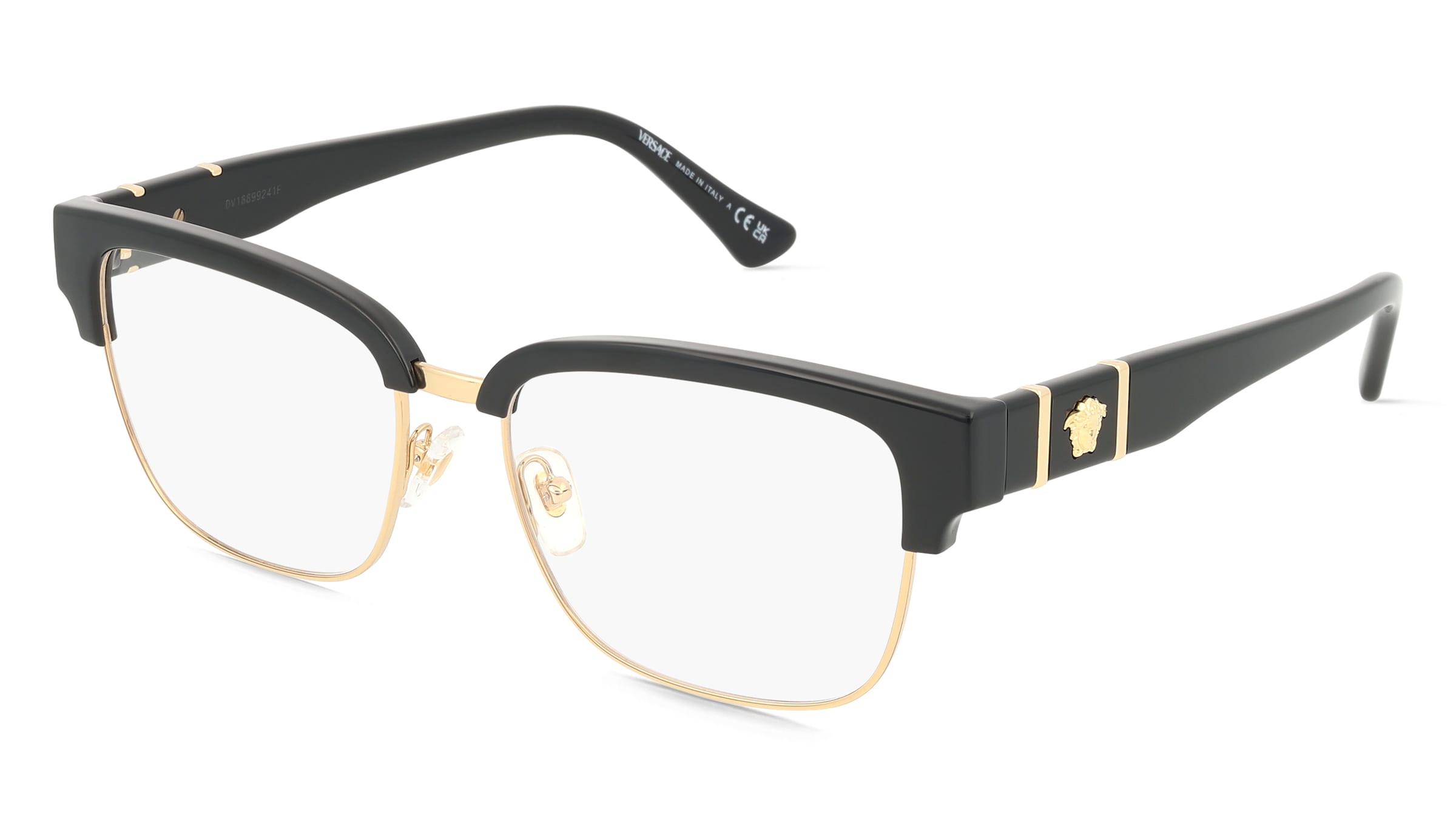 Versace VE3348 Herren-Brille inkl. Gläser Vollrand Quadratisch Acetat-Gestell 55/17/150, Schwarz