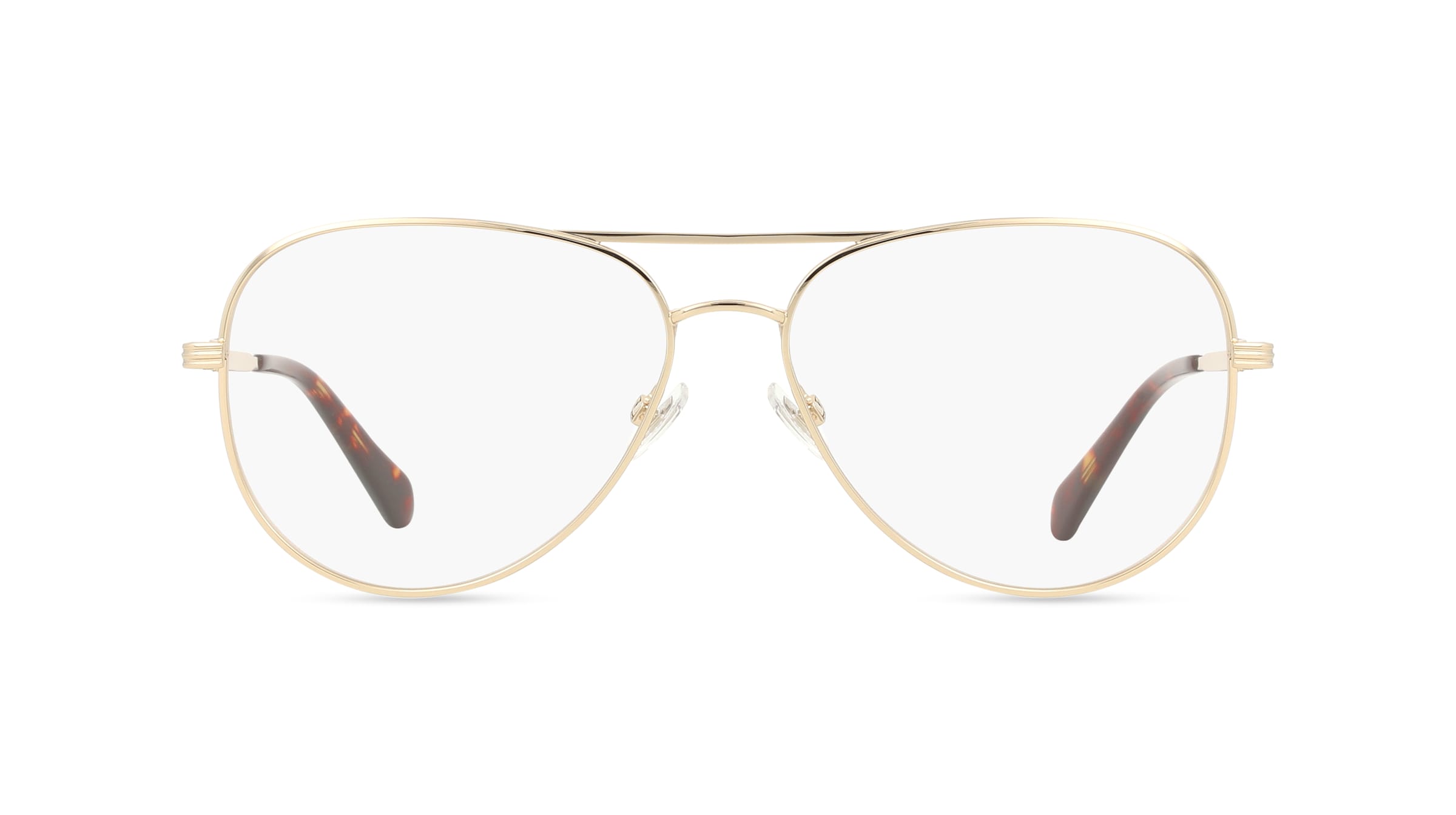 Fossil 7206G Herren-Brille inkl. Gläser Vollrand Pilot Edelstahl-Gestell 56mm/15mm/145mm, Gold