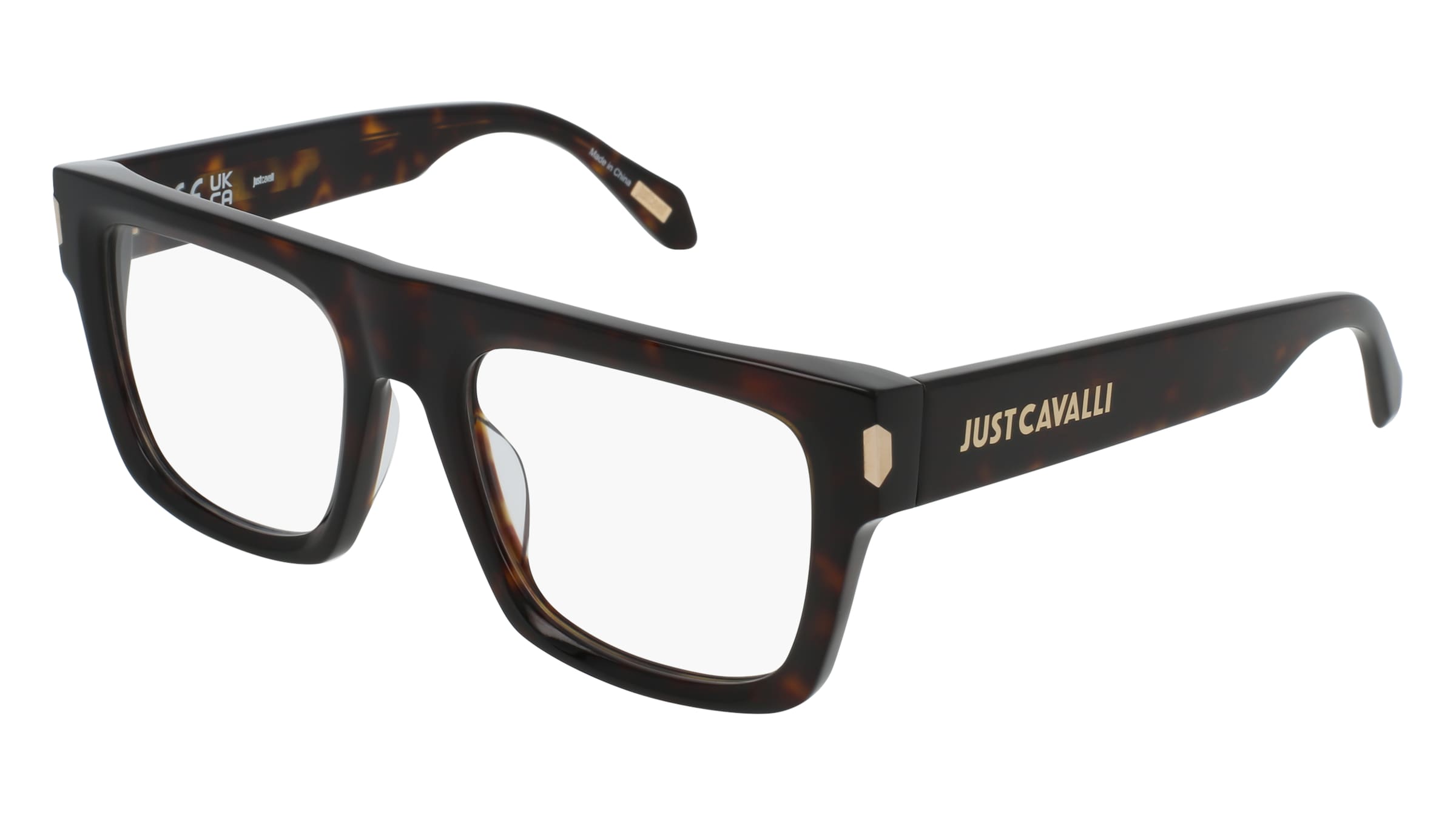 Just Cavalli VJC120 Unisex-Brille inkl. Gläser Vollrand Quadratisch Kunststoff-Gestell 53/20/140, Havanna