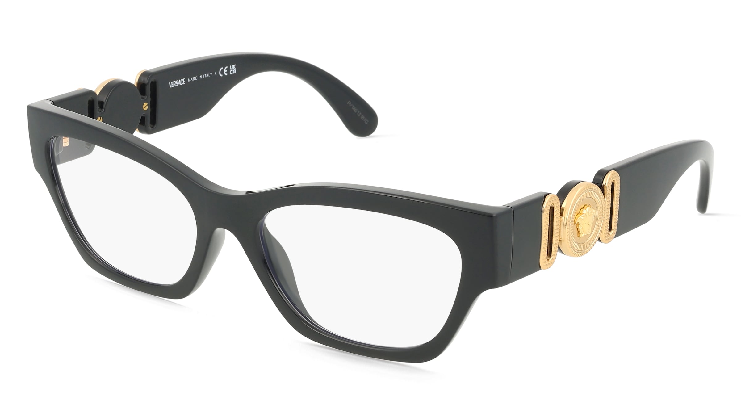 Luxottica Fashion Brillen Vertriebs Gmbh Damen Schwarz Versace Ve3367u -Brille Inkl. Gläser Vollrand Cat Eye Kunststoff-Gestell 54/17/140,