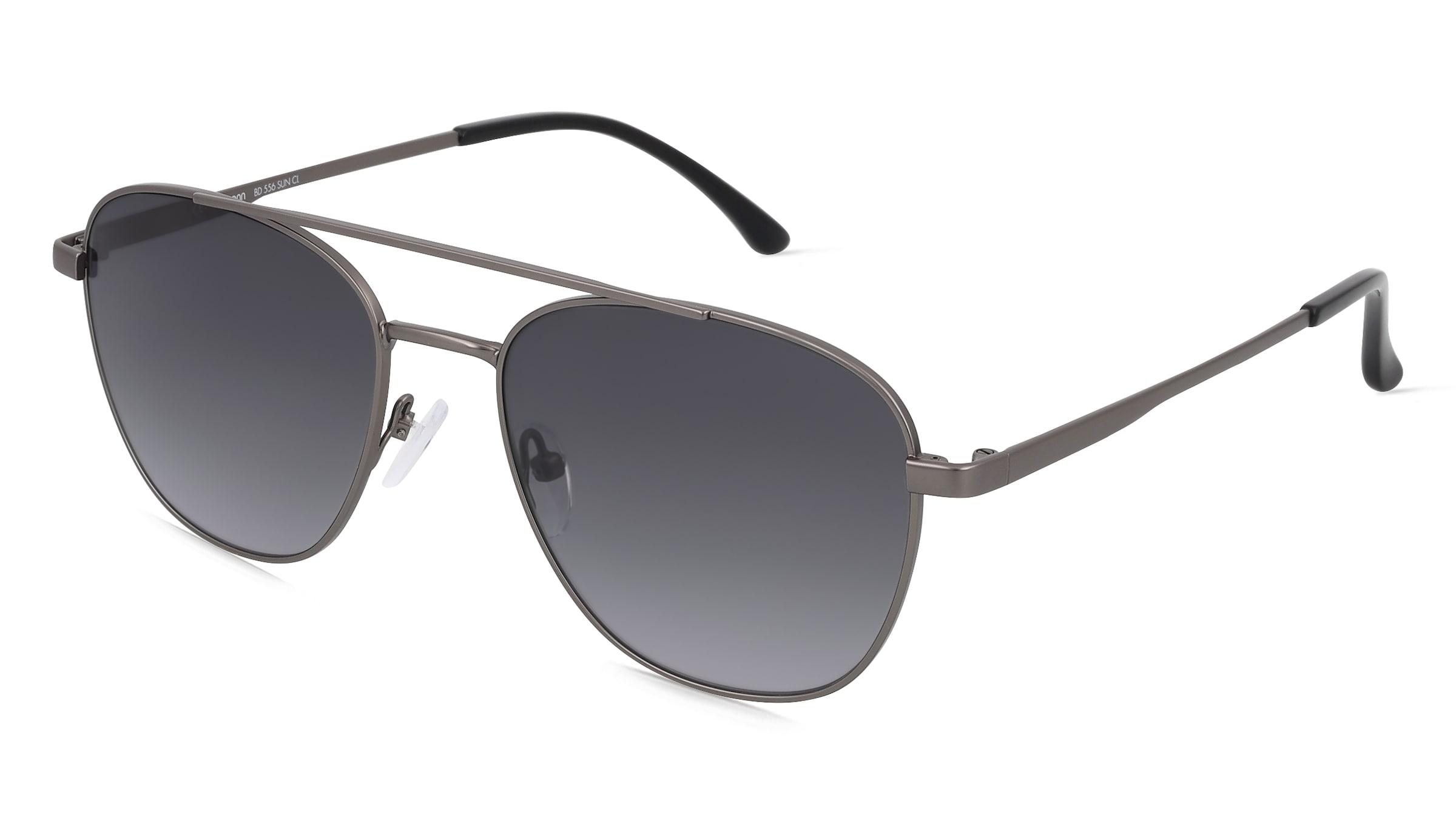 Fielmann BD 556 SUN CL Unisex-Sonnenbrille Vollrand Pilot Edelstahl-Gestell, Grau