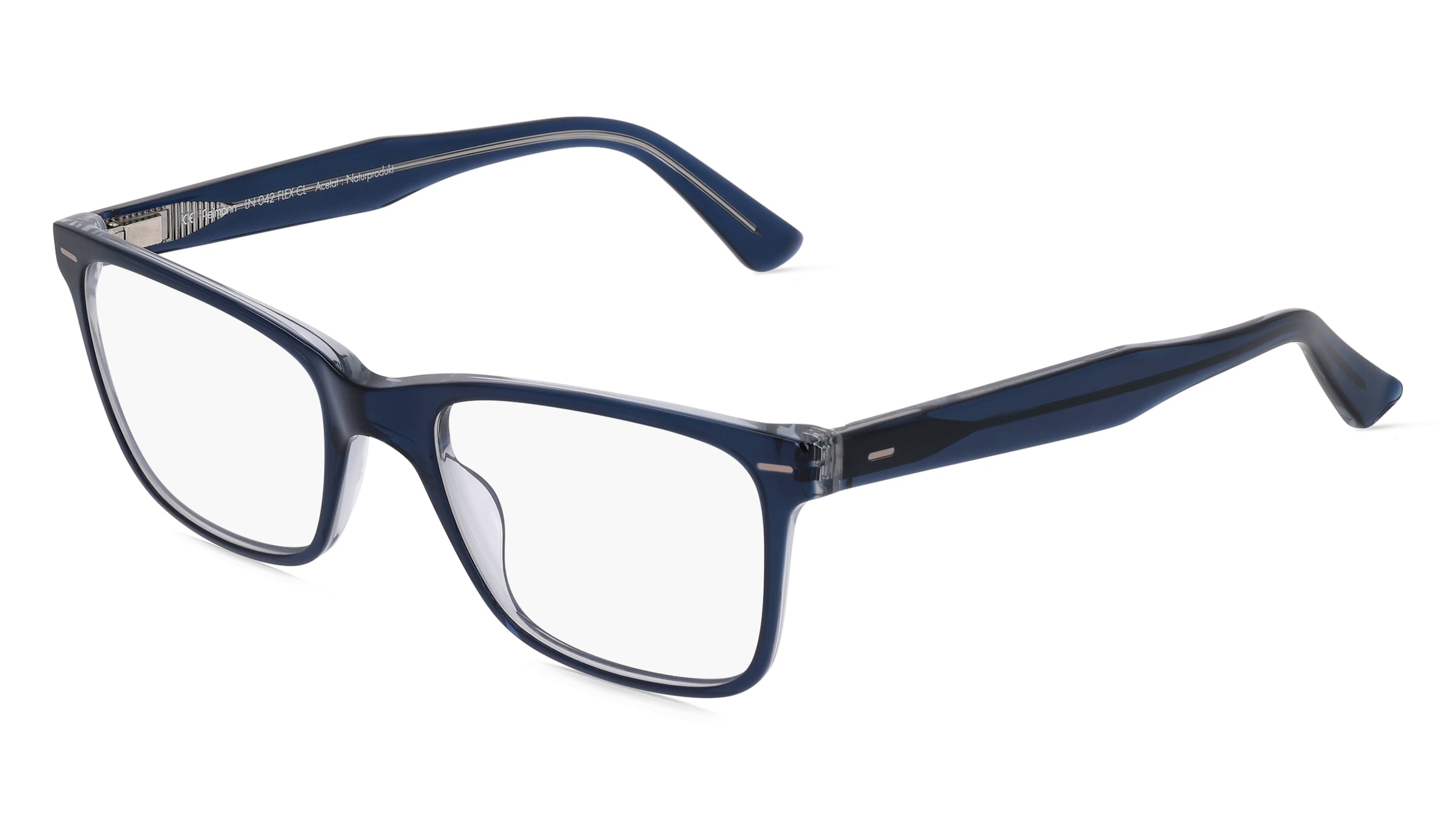 Fielmann LN 042 FLEX CL Herren-Brille inkl. Gläser Vollrand Quadratisch Acetat-Gestell 55/20/145, Blau