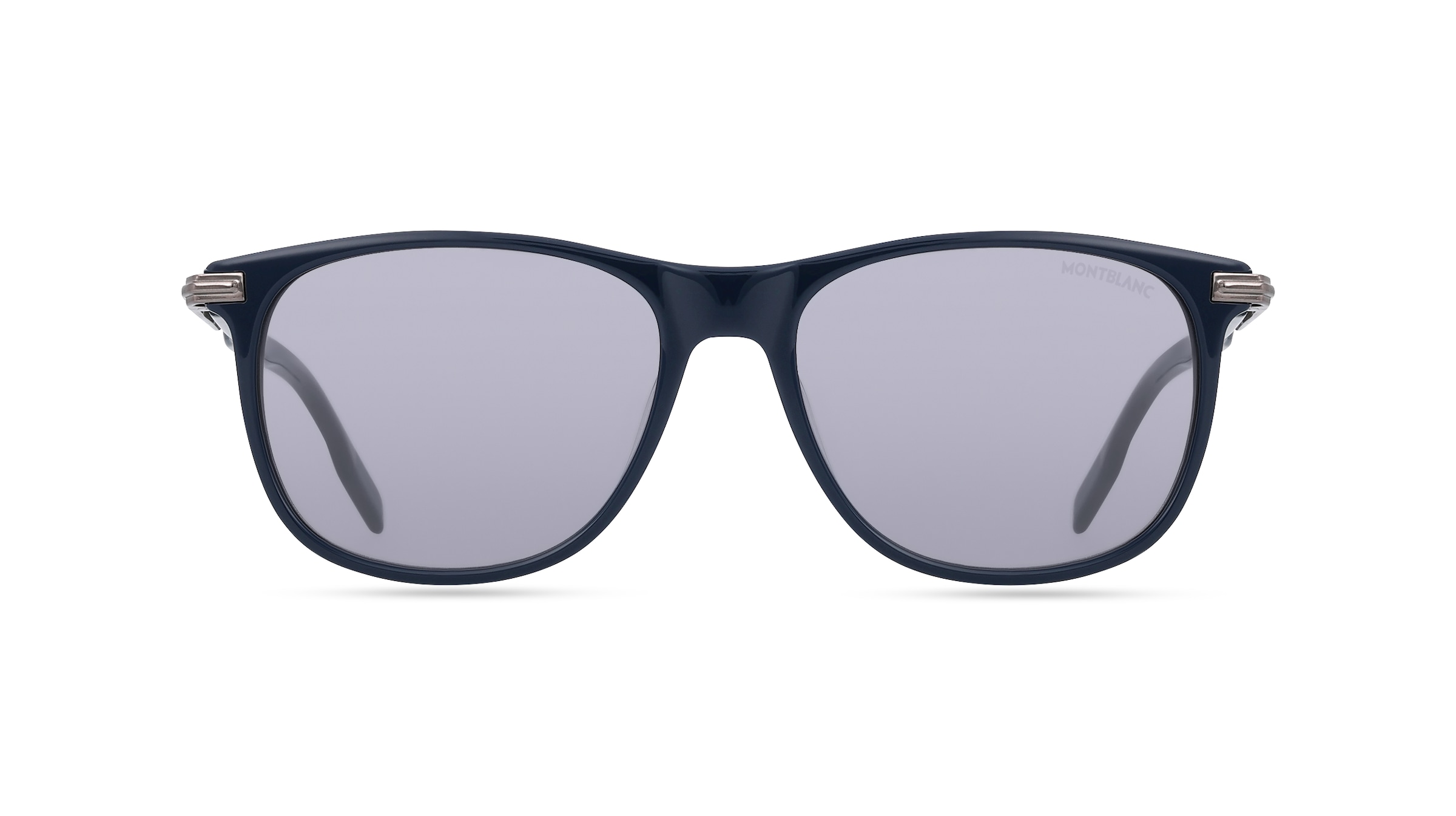 Montblanc MB0216S Herren-Sonnenbrille Vollrand Oval Kunststoff-Gestell, blau